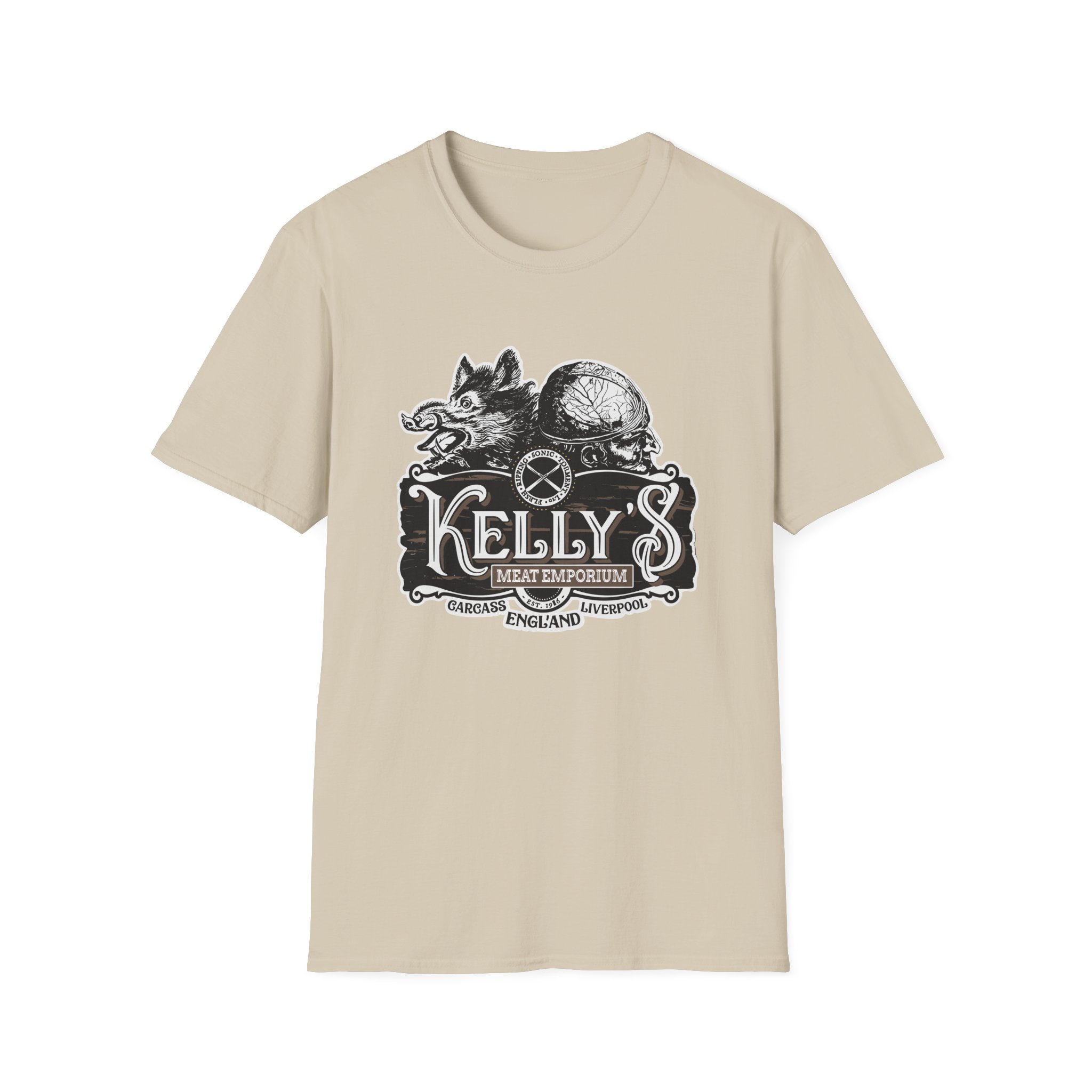 Carcass Kelly's Meat Emporium Unisex Softstyle T-Shirt - Image 3