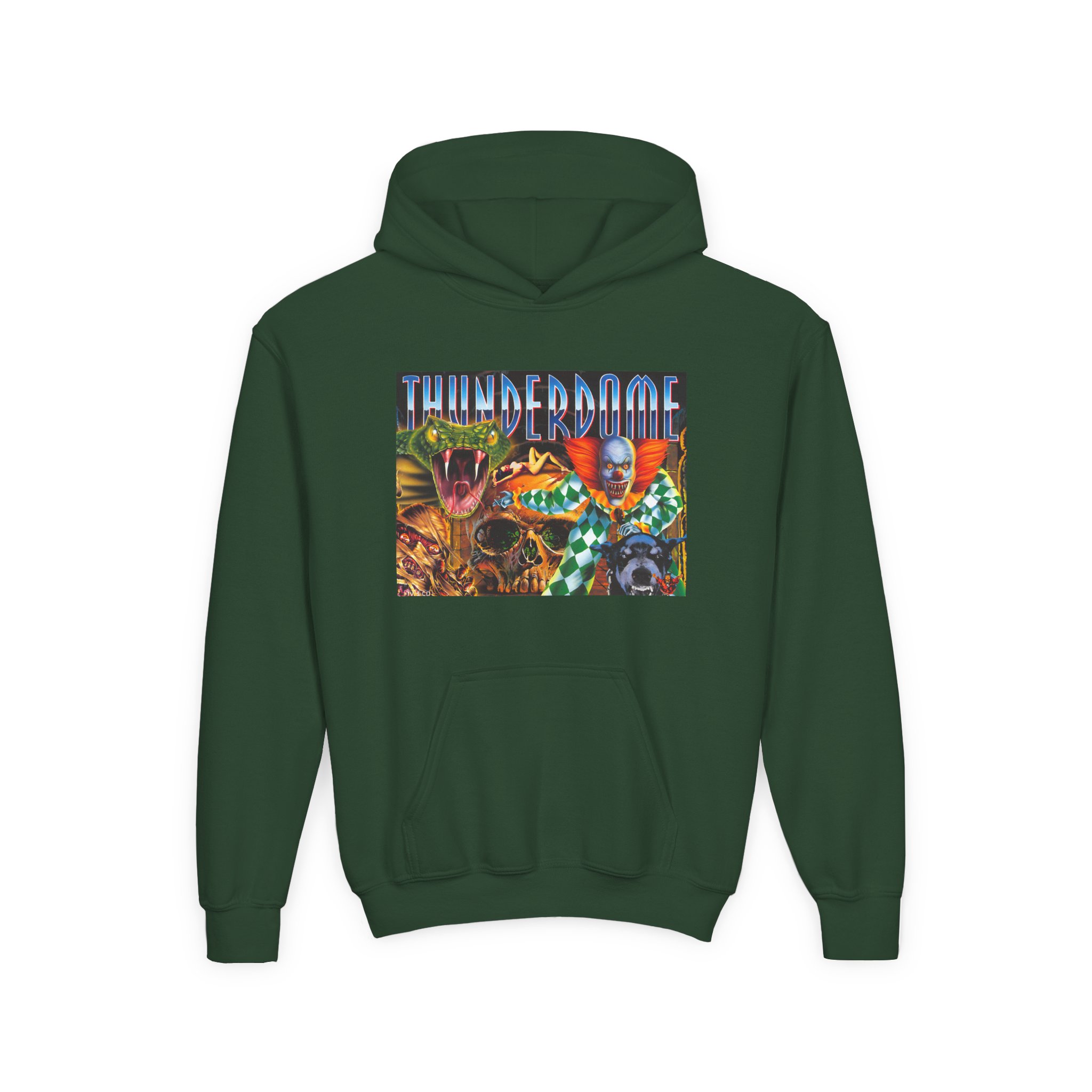 Thunderdome Hardcore Will Never Die Youth Heavy Blend Hooded Sweatshirt - Image 3