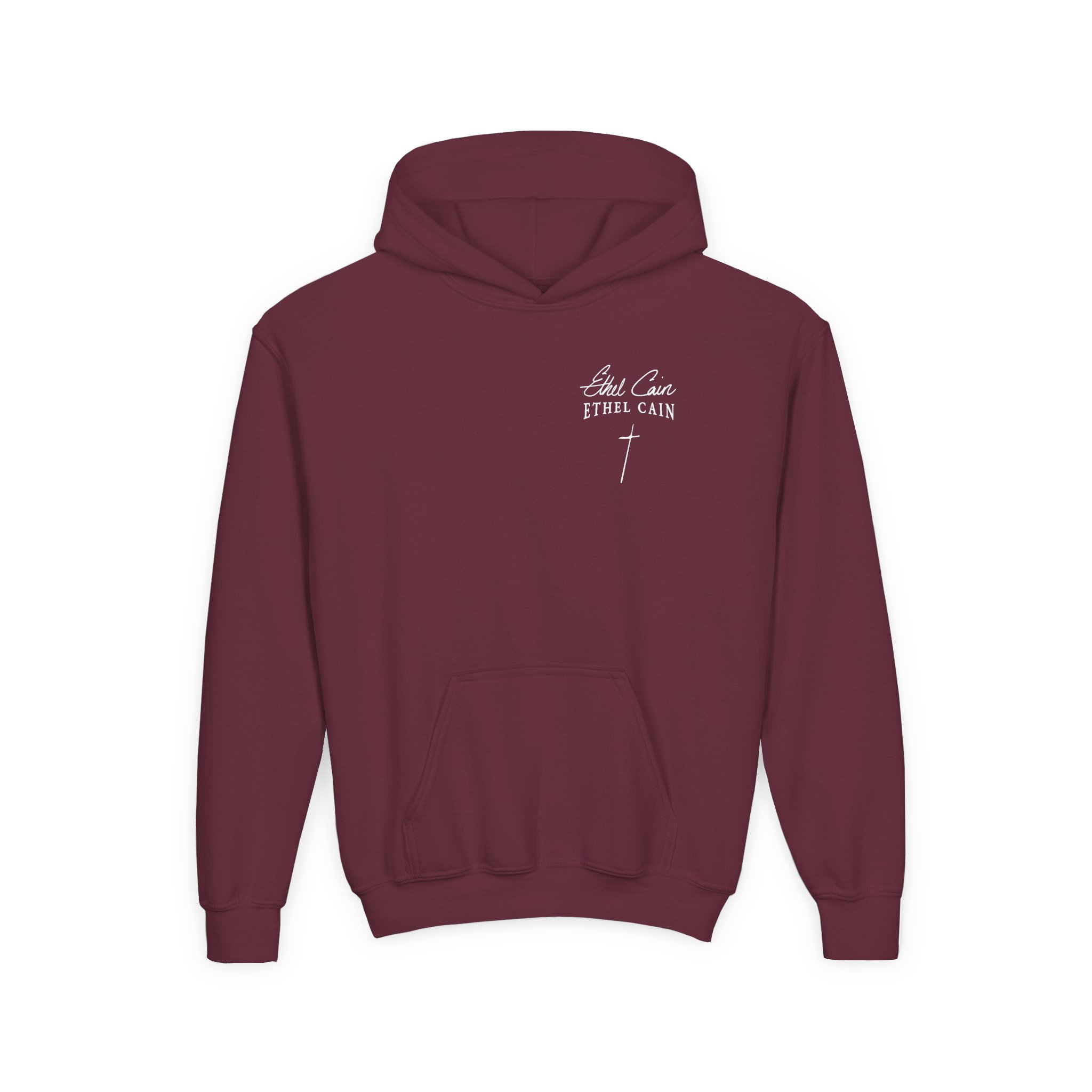 Youth Ethel Cain Logo Heavy Blend Hooded Sweatshirt - Image 3