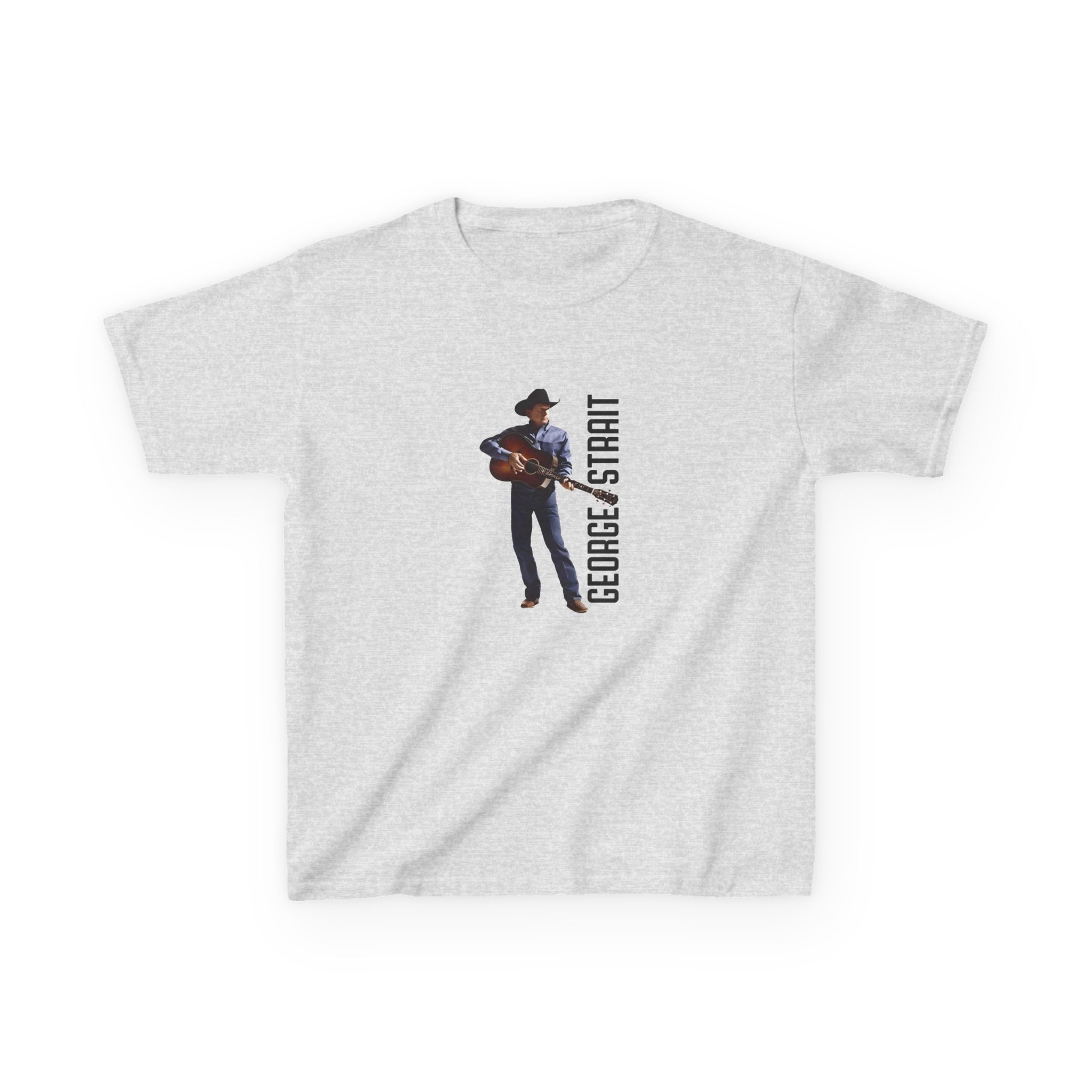 Kids George Strait Heather Denim Silhouette Heavy Cotton™ Tee - Image 3