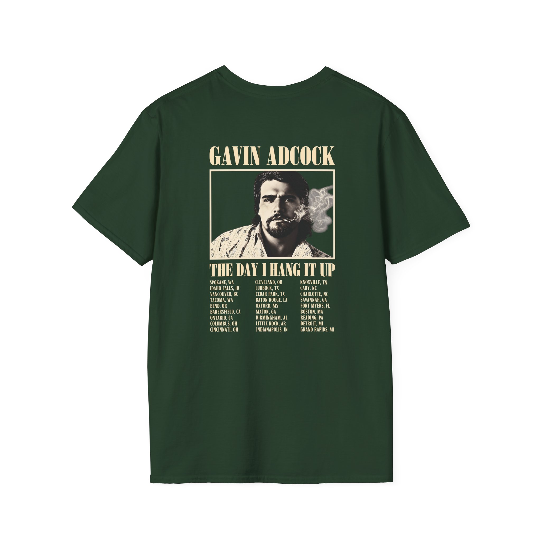 Gavin Adcock Hang It Up Tour Unisex Softstyle T-Shirt - Image 6
