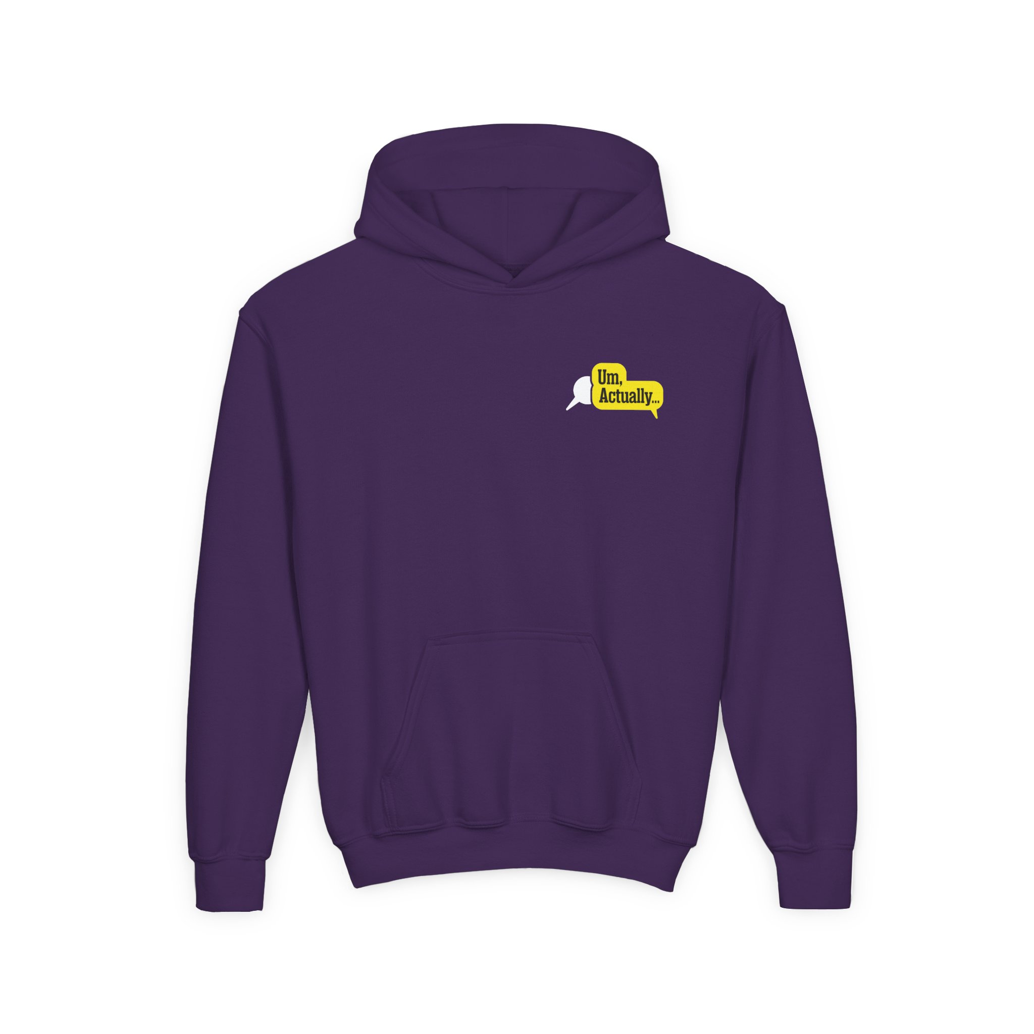 Dropout Um, Actually Fact Checker Youth Heavy Blend Hooded Sweatshirt - Image 9