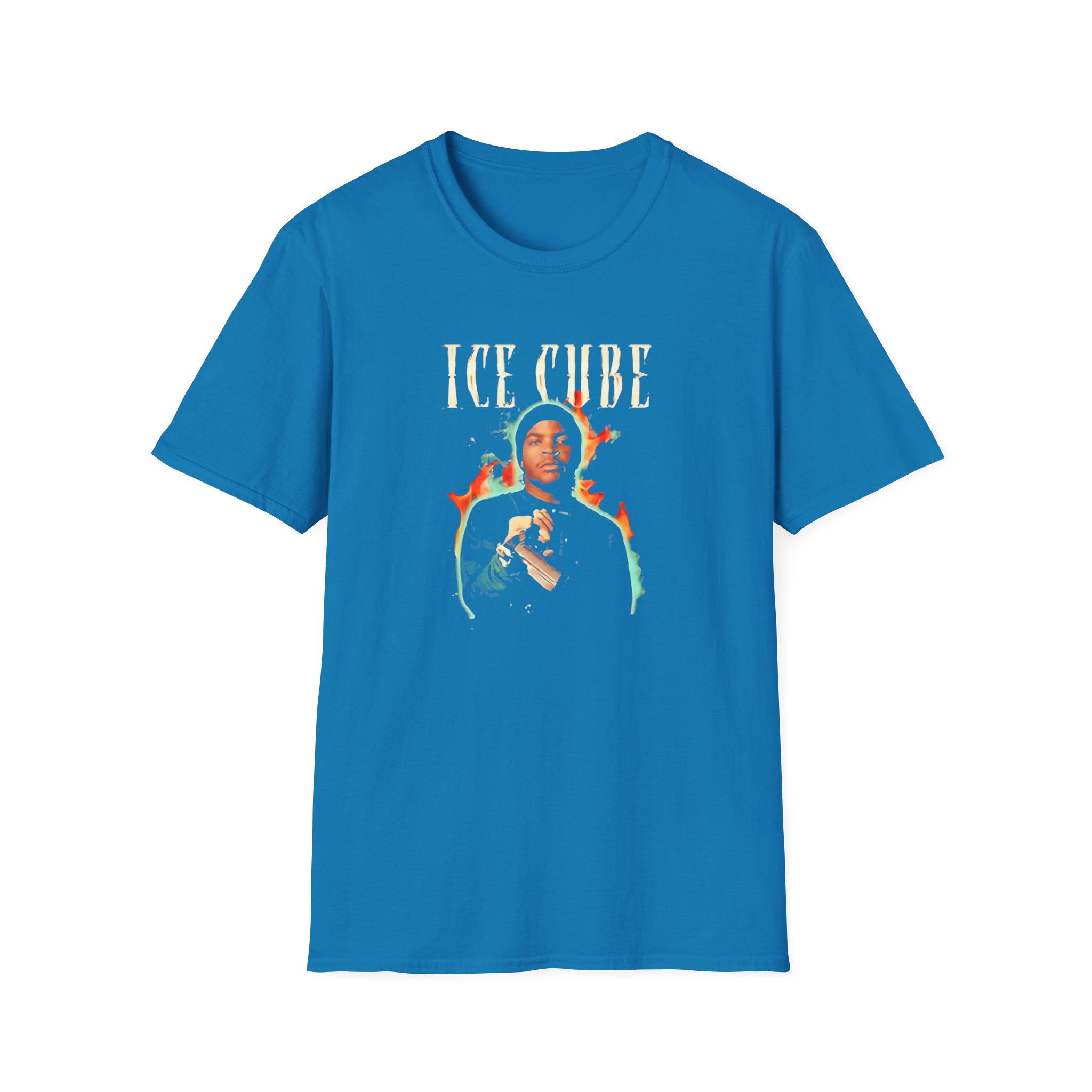 Ice Cube Chrome Flames Unisex Softstyle T-Shirt - Image 13