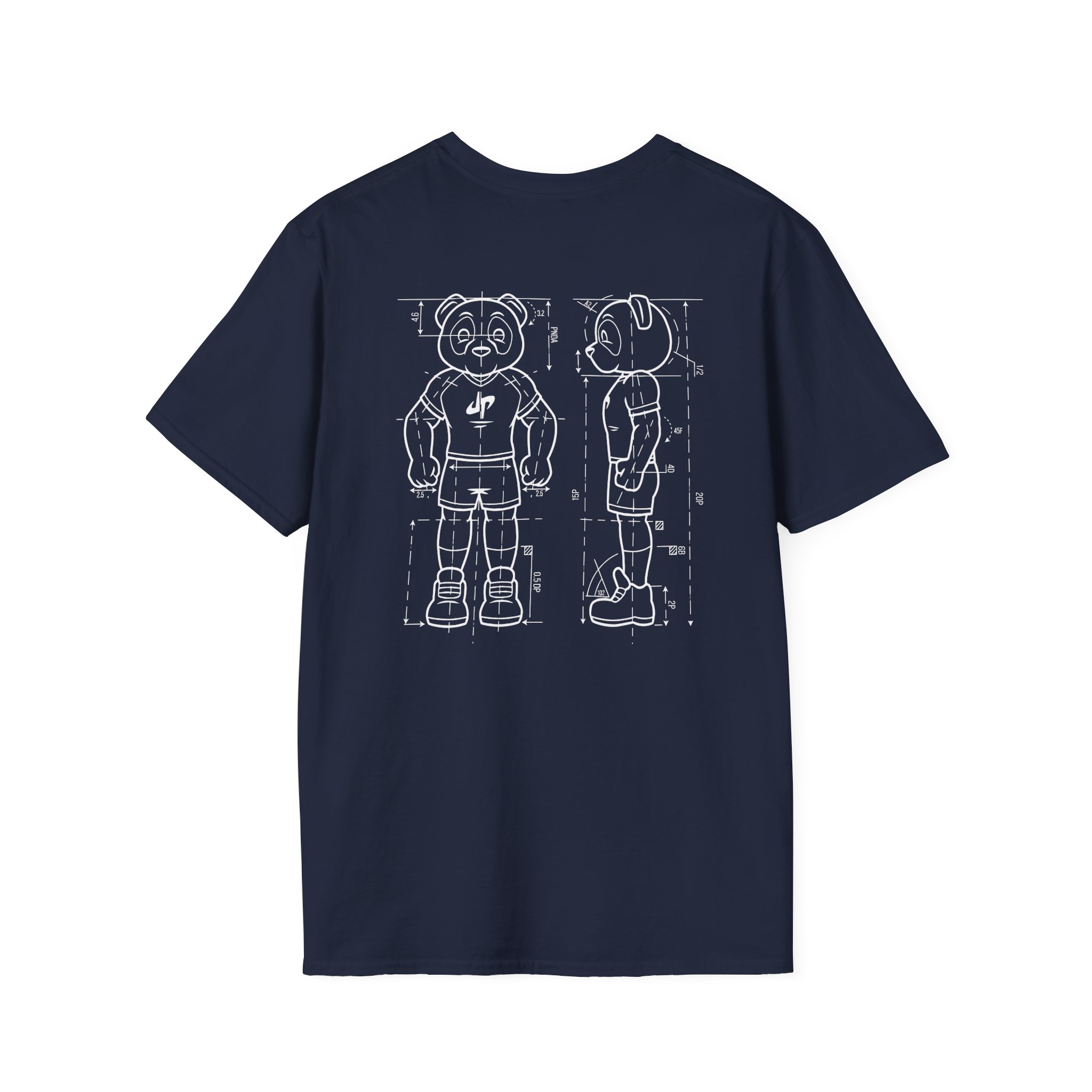 Dude Perfect Blueprint Panda Unisex Softstyle T-Shirt - Image 14