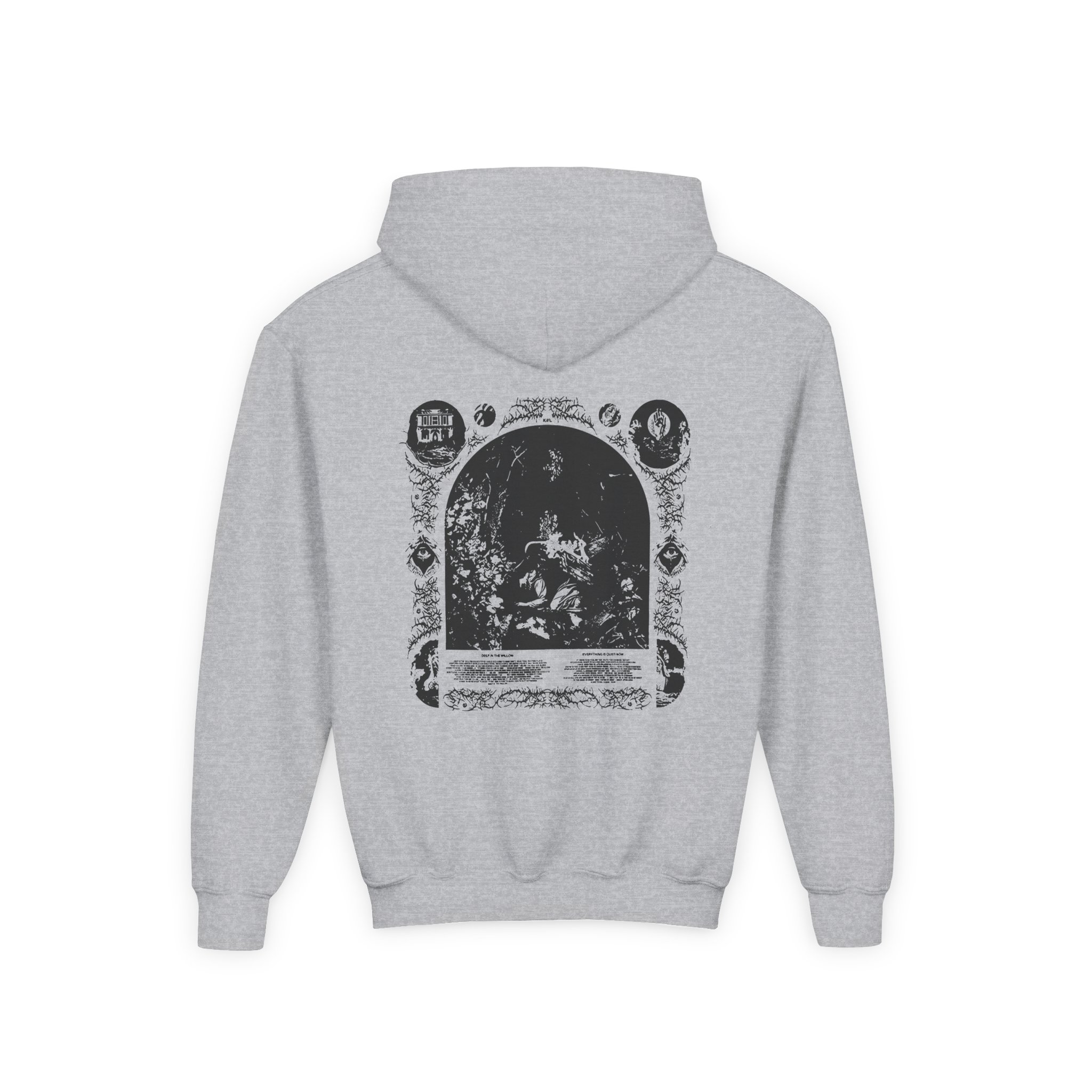 Knocked Loose Quiet Now Youth Heavy Blend Hooded Sweatshirt - Image 4