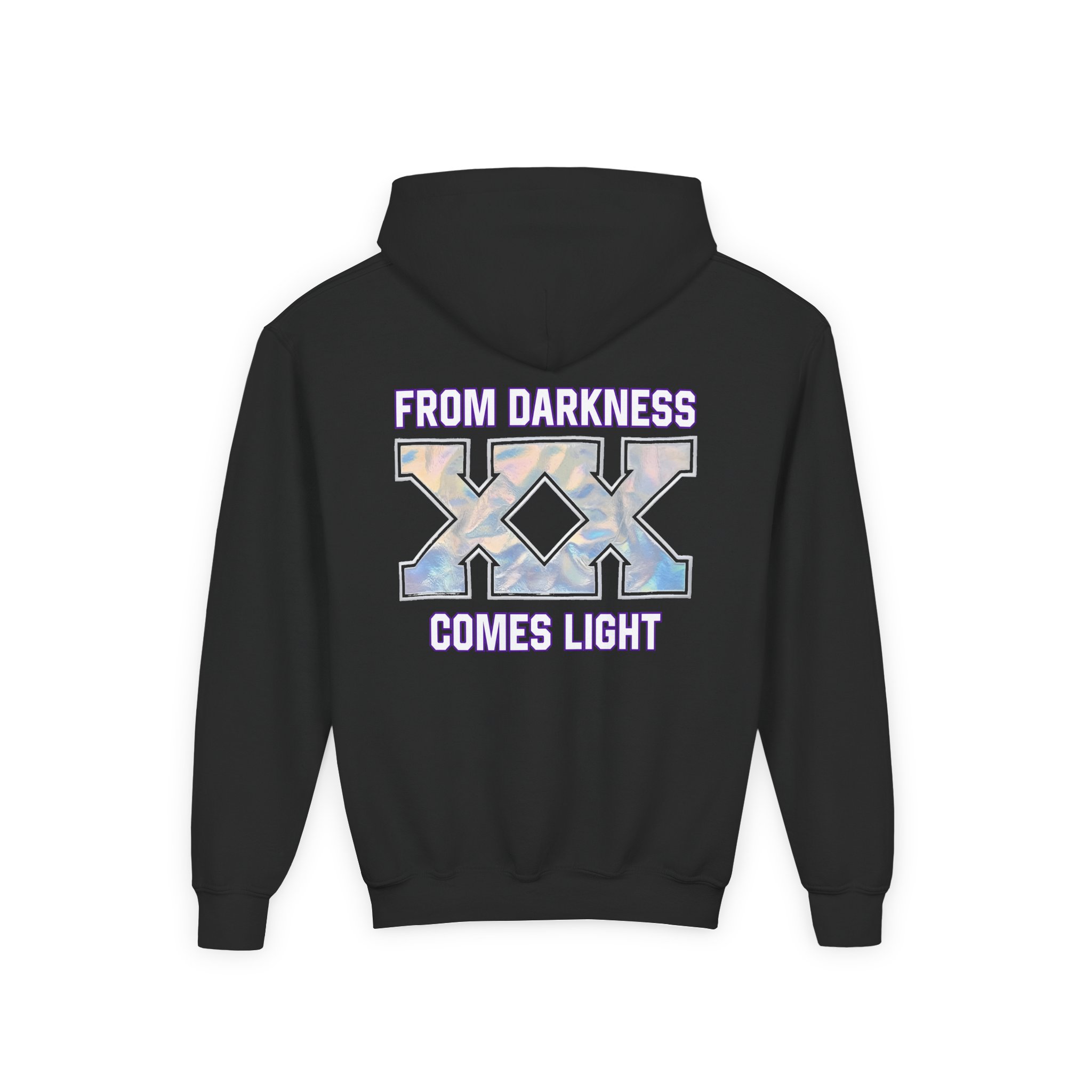 Deathpact From Darkness xx Comes Light Youth Heavy Blend Hooded Sweatshirt - Image 2
