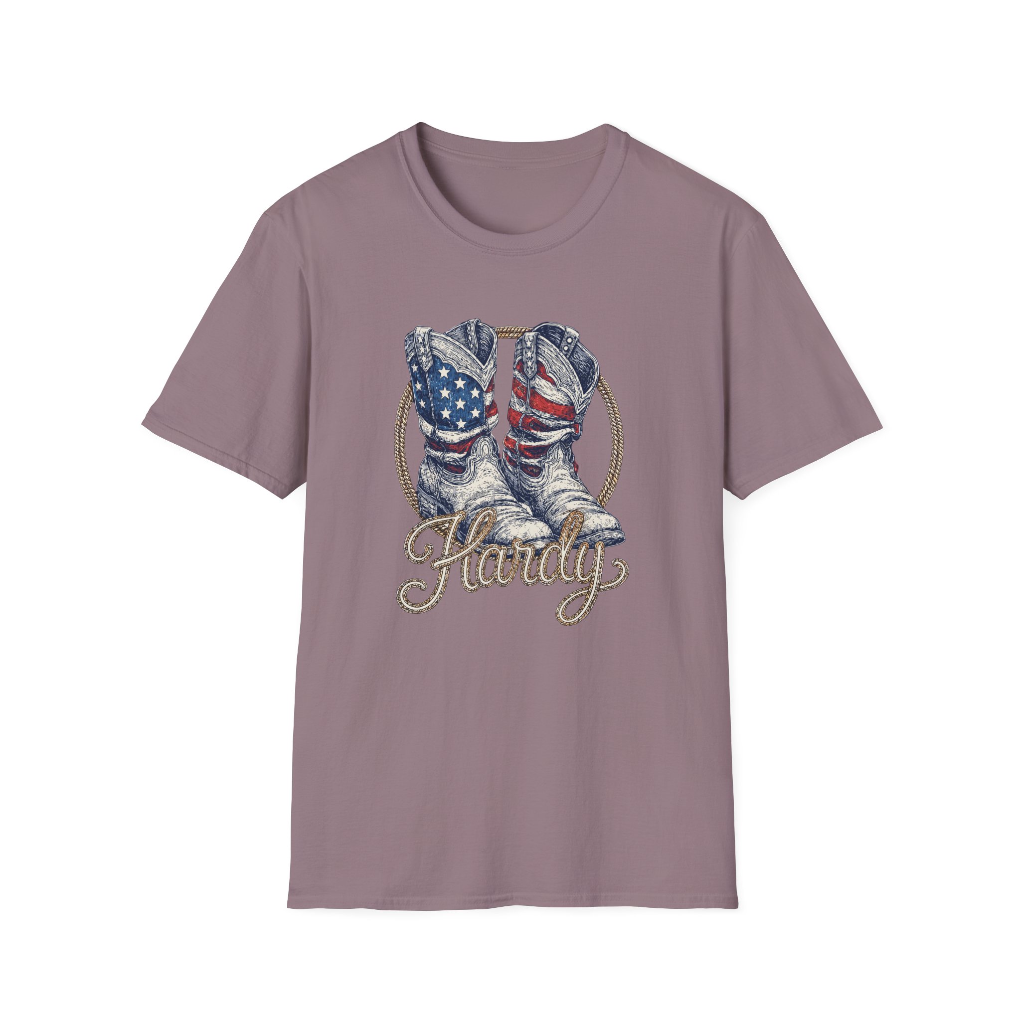 Hd Boots Americana Ringer Unisex Softstyle T-Shirt - Image 23