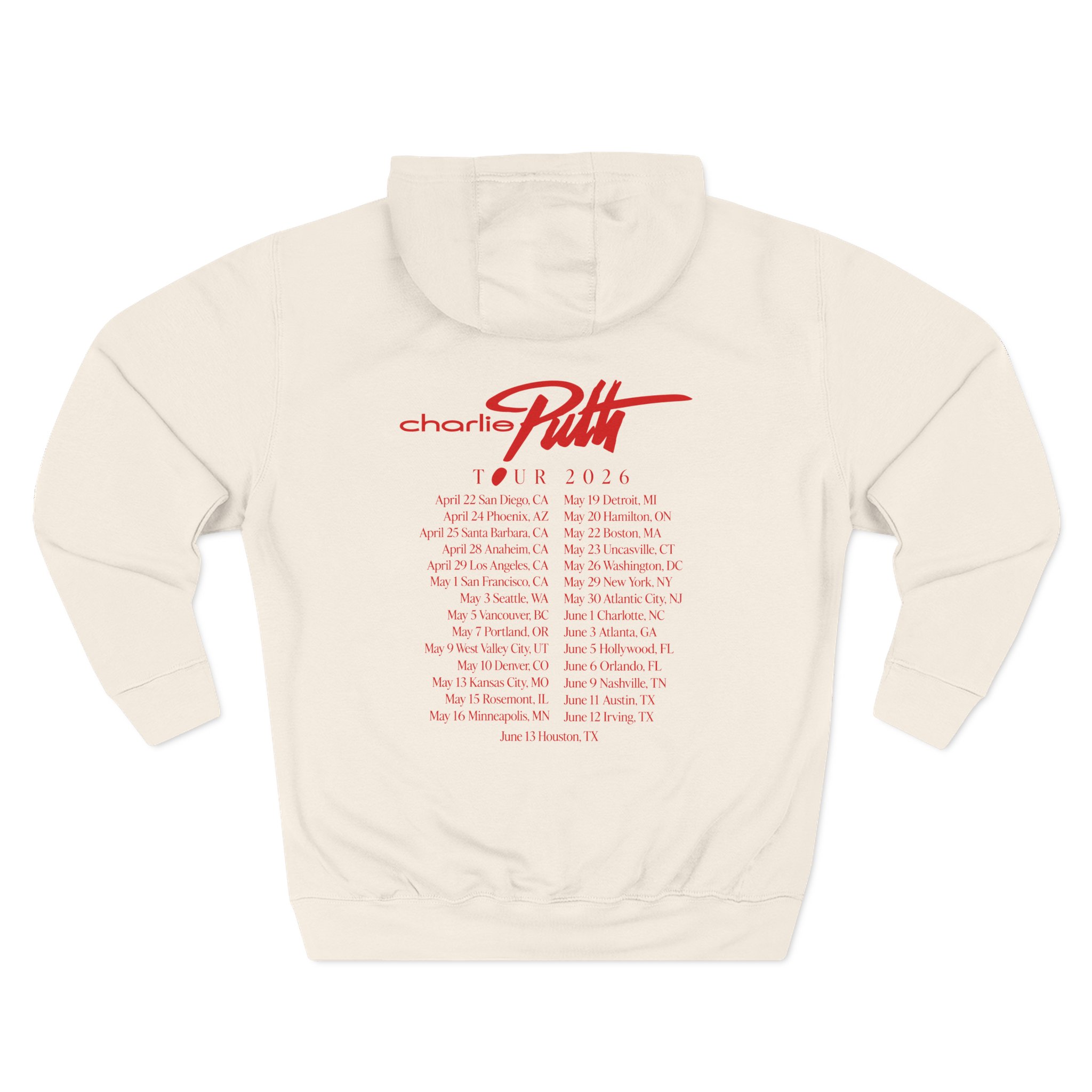 Charlie Puth Whatever's Clever! 2026 Three-Panel Fleece Hoodie - Image 6