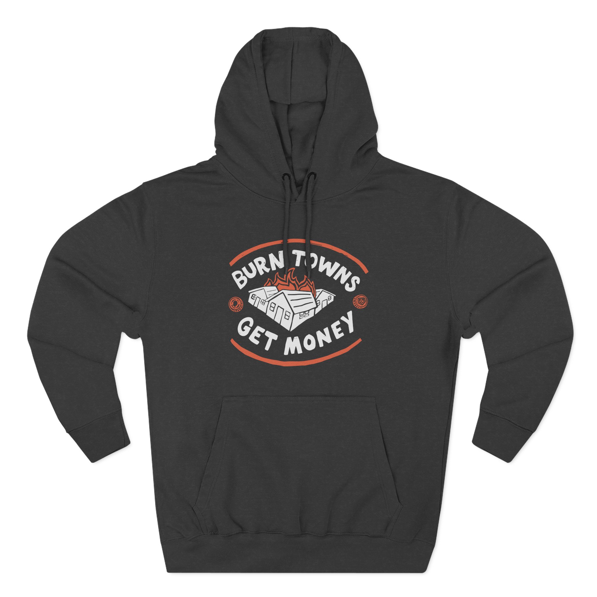 Dropout Burn Towns Get Money Three-Panel Fleece Hoodie - Image 3