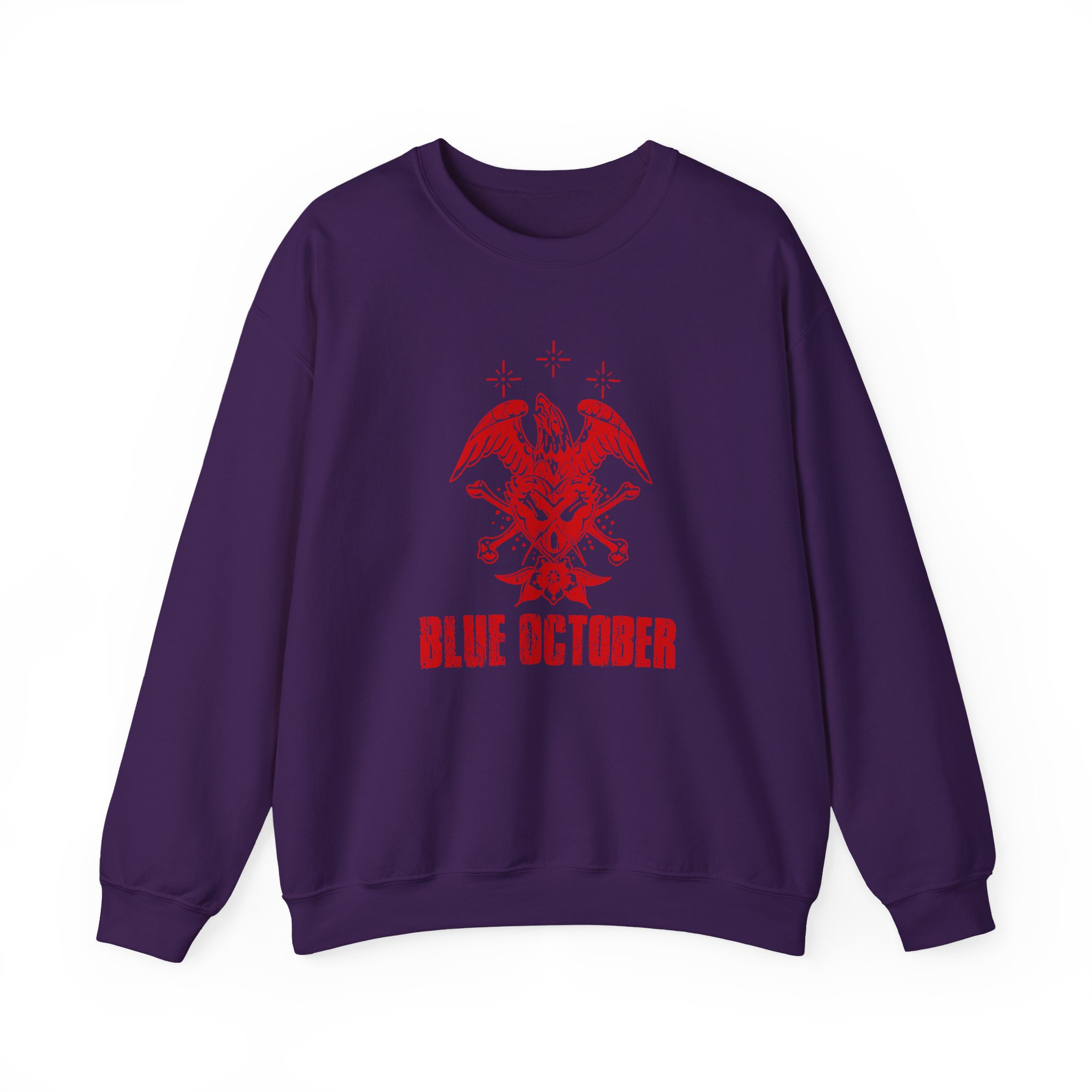 Blue October Heart Eagle Splatter Unisex Heavy Blend™ Crewneck Sweatshirt - Image 9