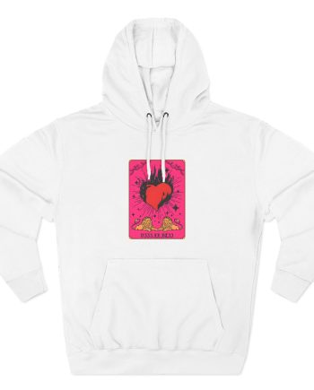 D L Burning Heart Three-Panel Fleece Hoodie