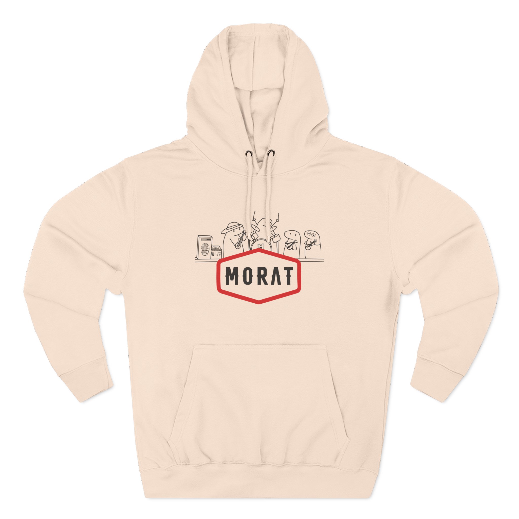 Morat Name Drawing Flork Playera Three-Panel Fleece Hoodie - Image 5