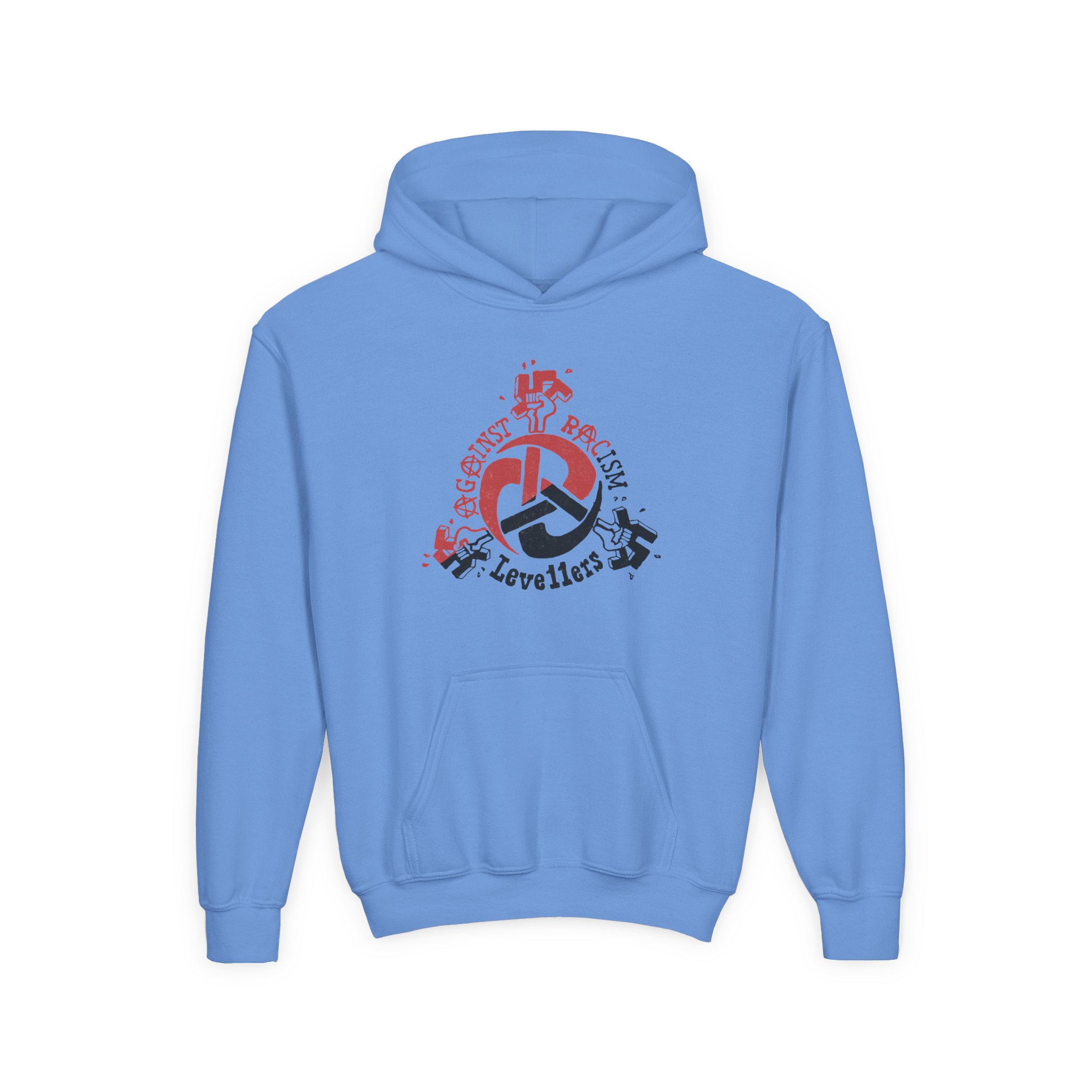 Levellers Against Racism Youth Heavy Blend Hooded Sweatshirt - Image 5