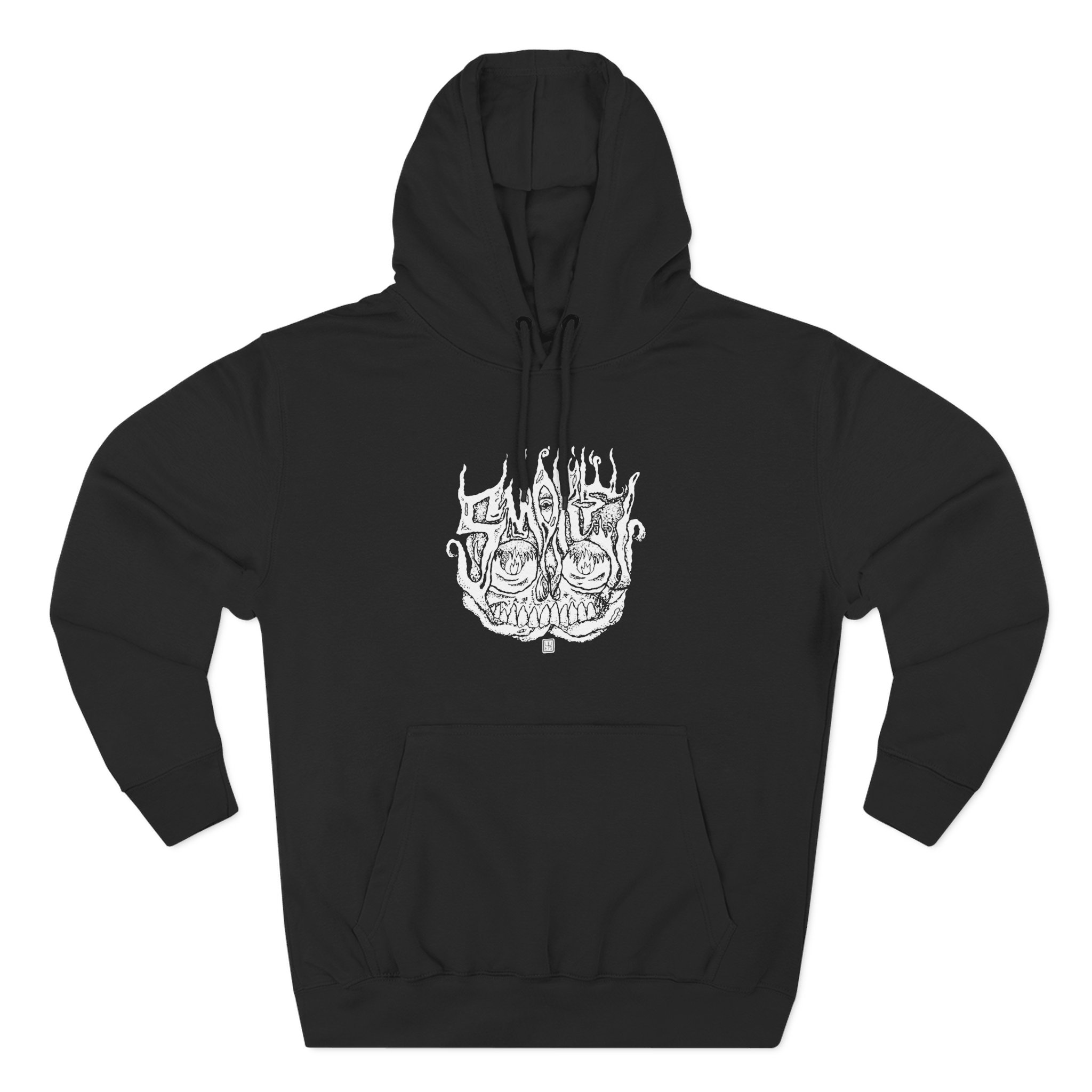 Smoke Smoking Skull Three-Panel Fleece Hoodie