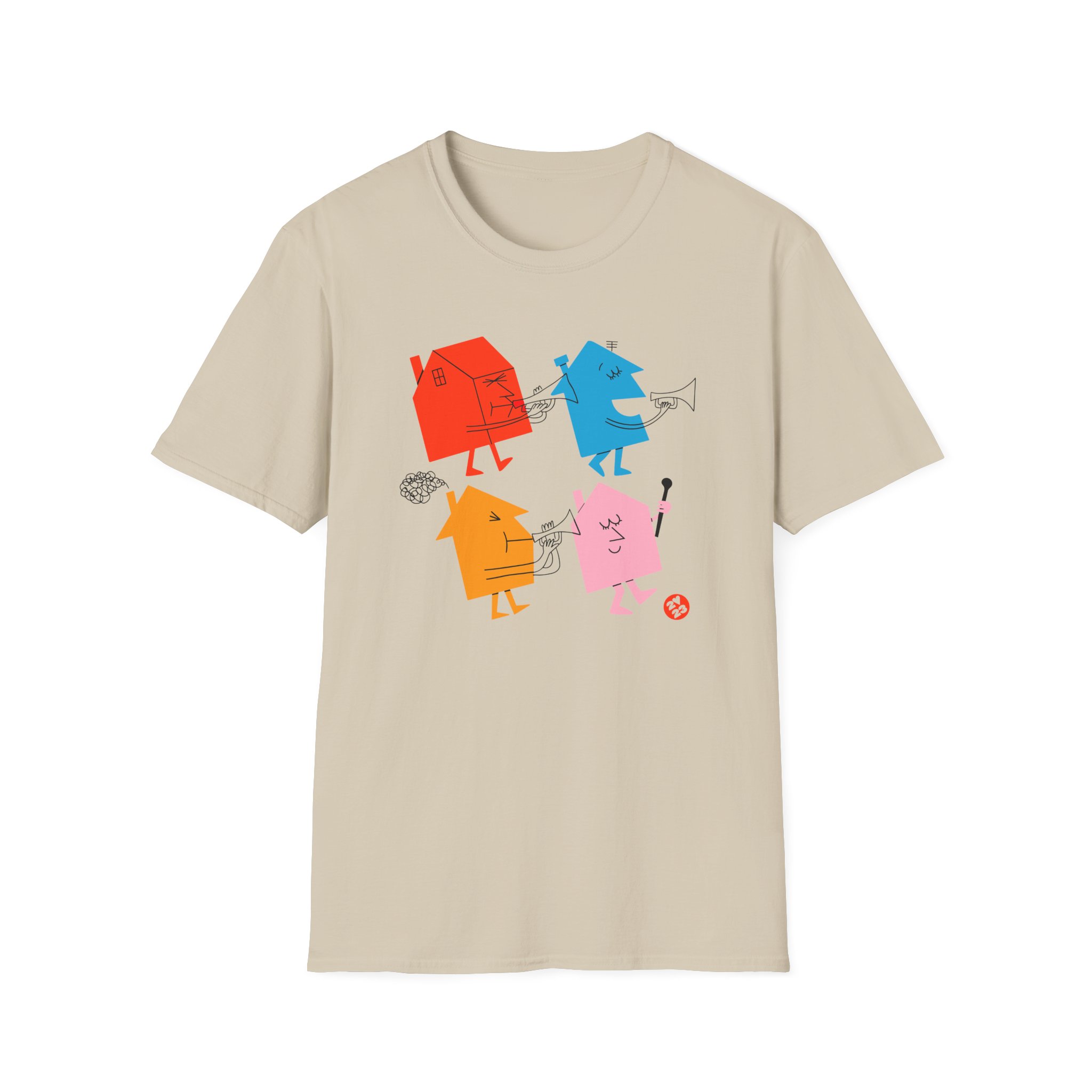 Love on Tour 4 Houses Raglan Unisex Softstyle T-Shirt - Image 3