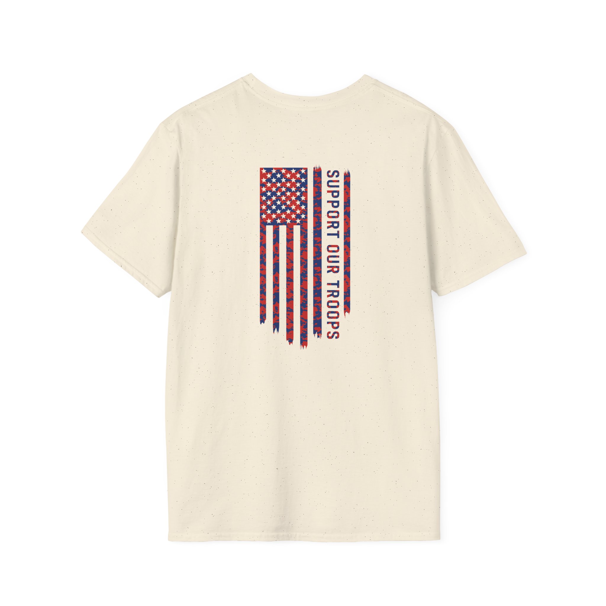 Valuetainment Men's USA Distress Flag Unisex Softstyle T-Shirt - Image 8