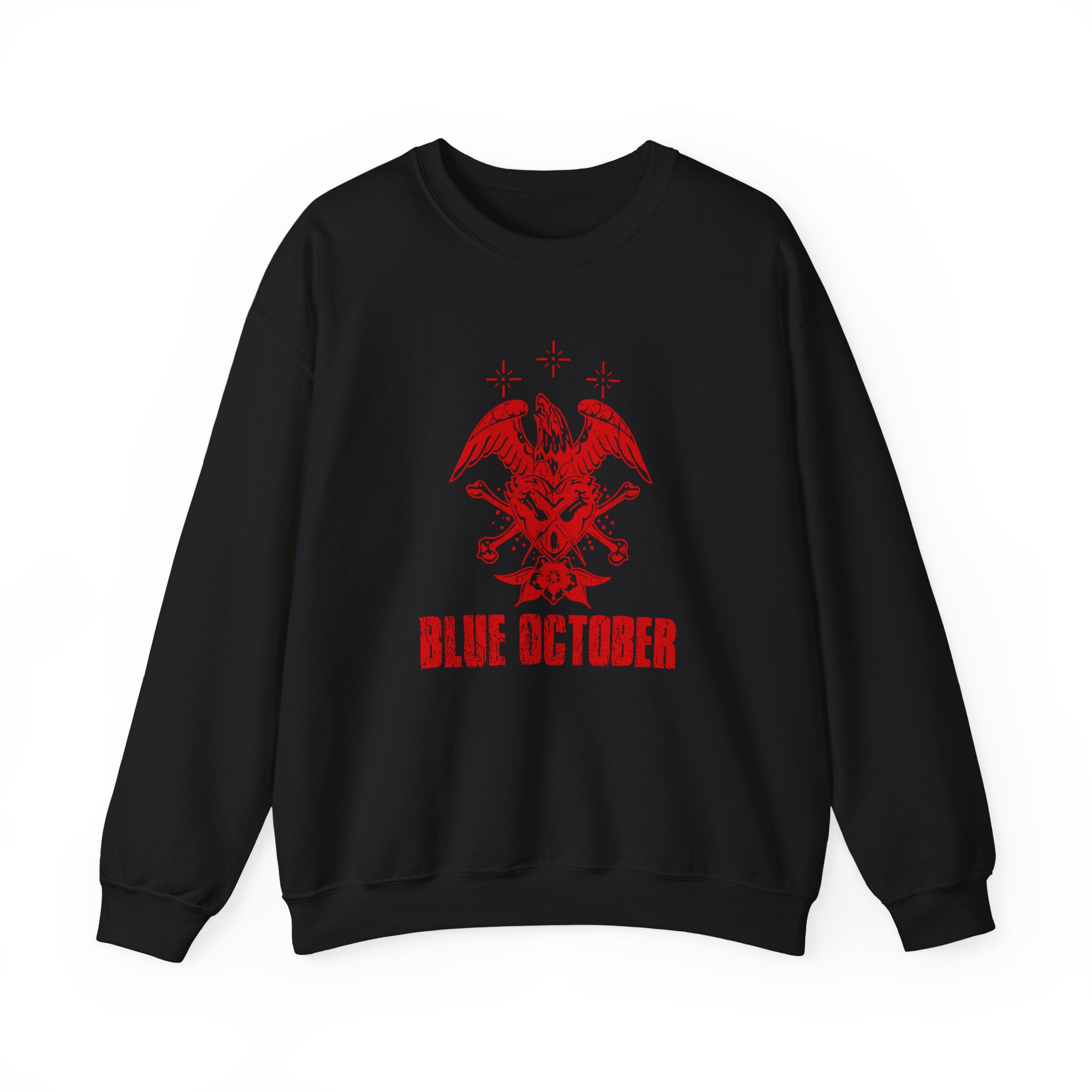 Blue October Heart Eagle Splatter Unisex Heavy Blend™ Crewneck Sweatshirt