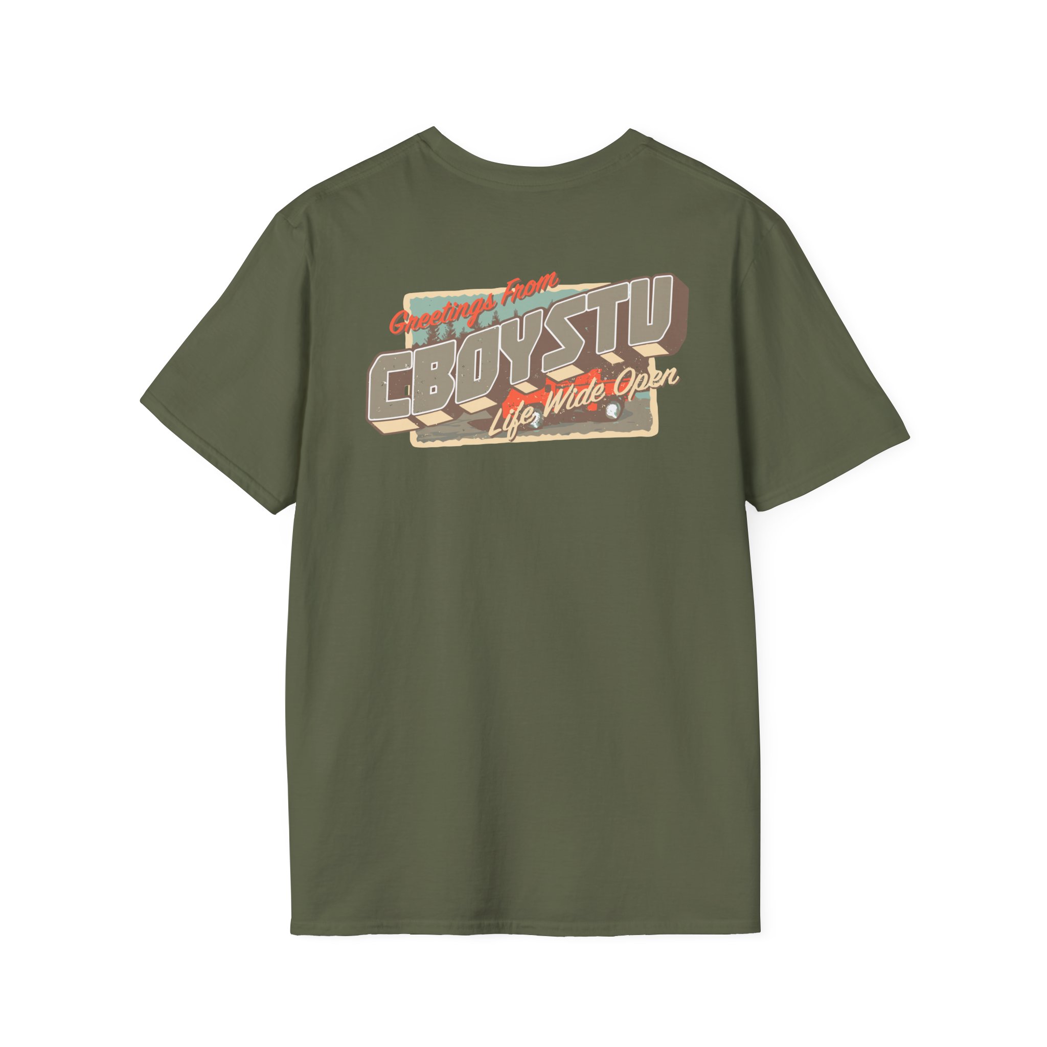 Cboystv Postcard Unisex Softstyle T-Shirt - Image 8