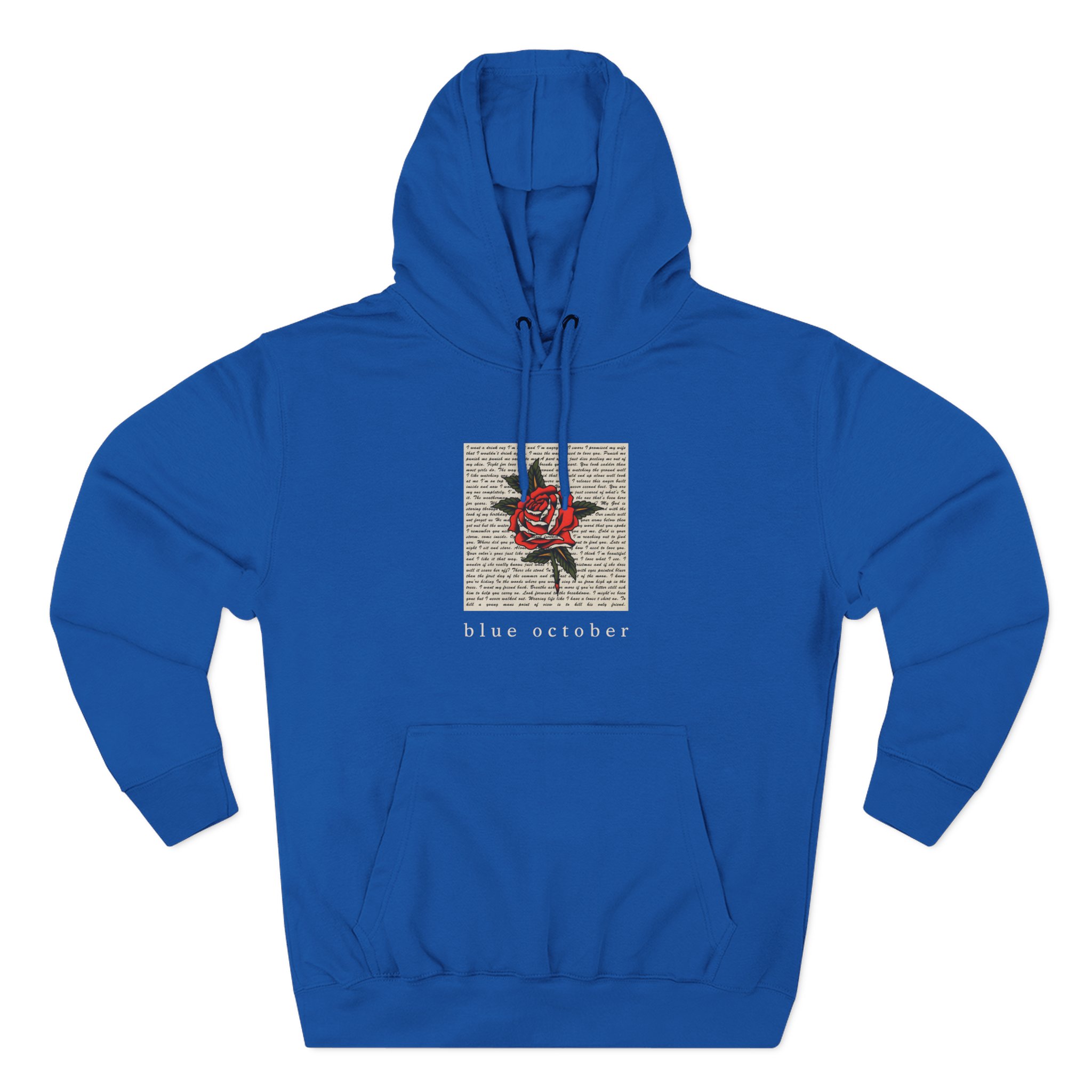 Blue October Rose Lyric Three-Panel Fleece Hoodie - Image 7