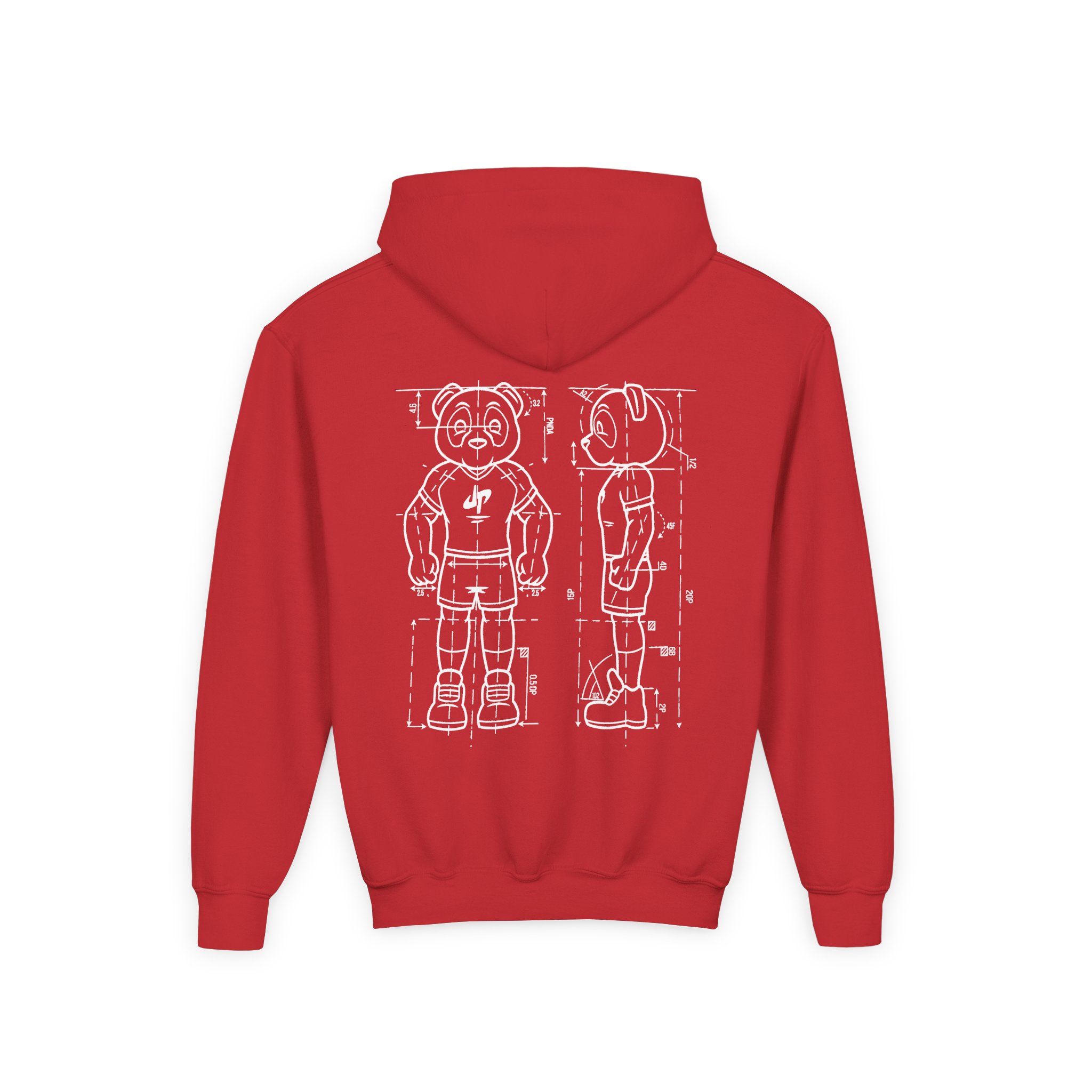 Dude Perfect Blueprint Panda Youth Heavy Blend Hooded Sweatshirt - Image 18