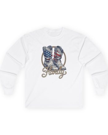 Hd Boots Americana Ringer Unisex Ultra Cotton Long Sleeve Tee