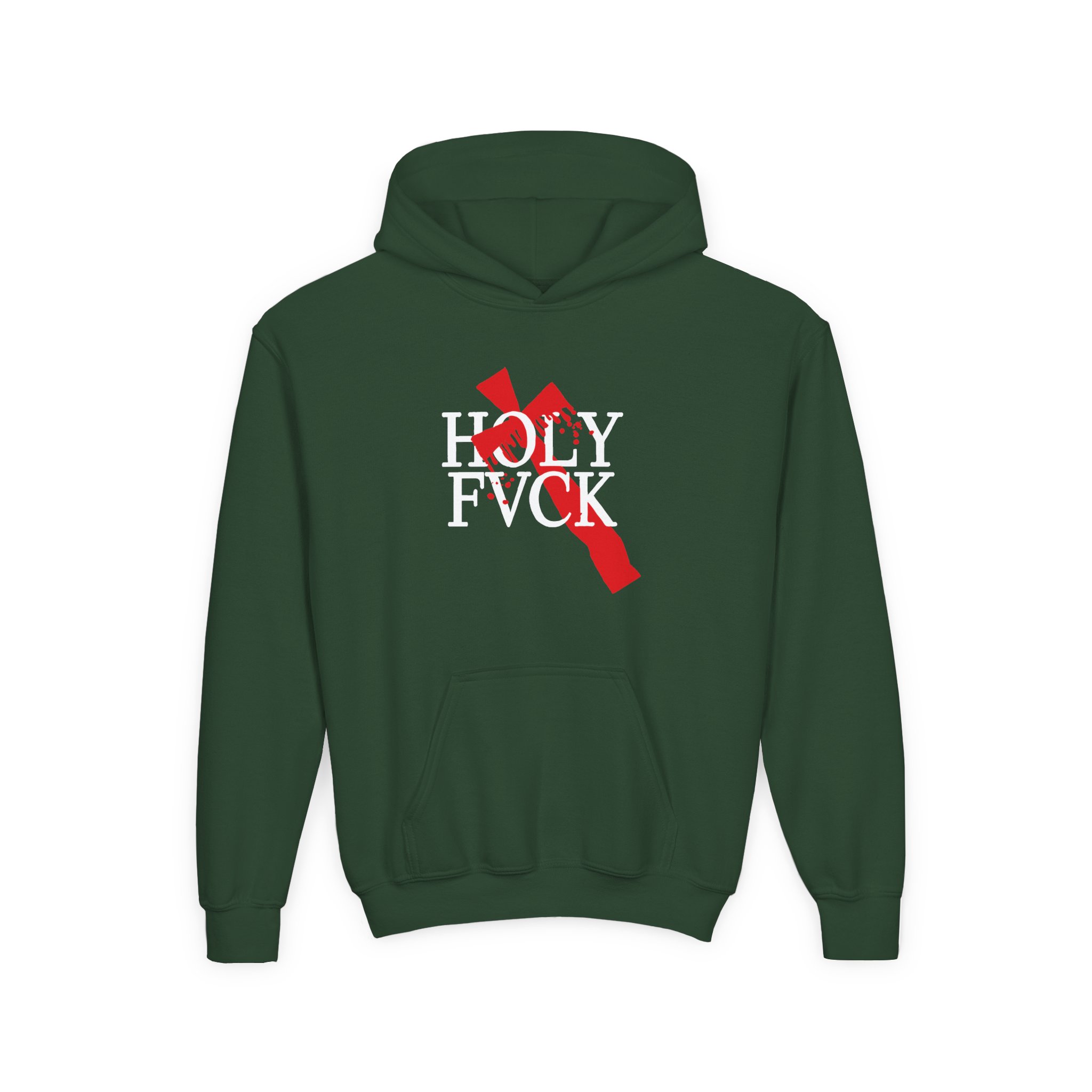 D L Bleeding Cross Youth Heavy Blend Hooded Sweatshirt - Image 3