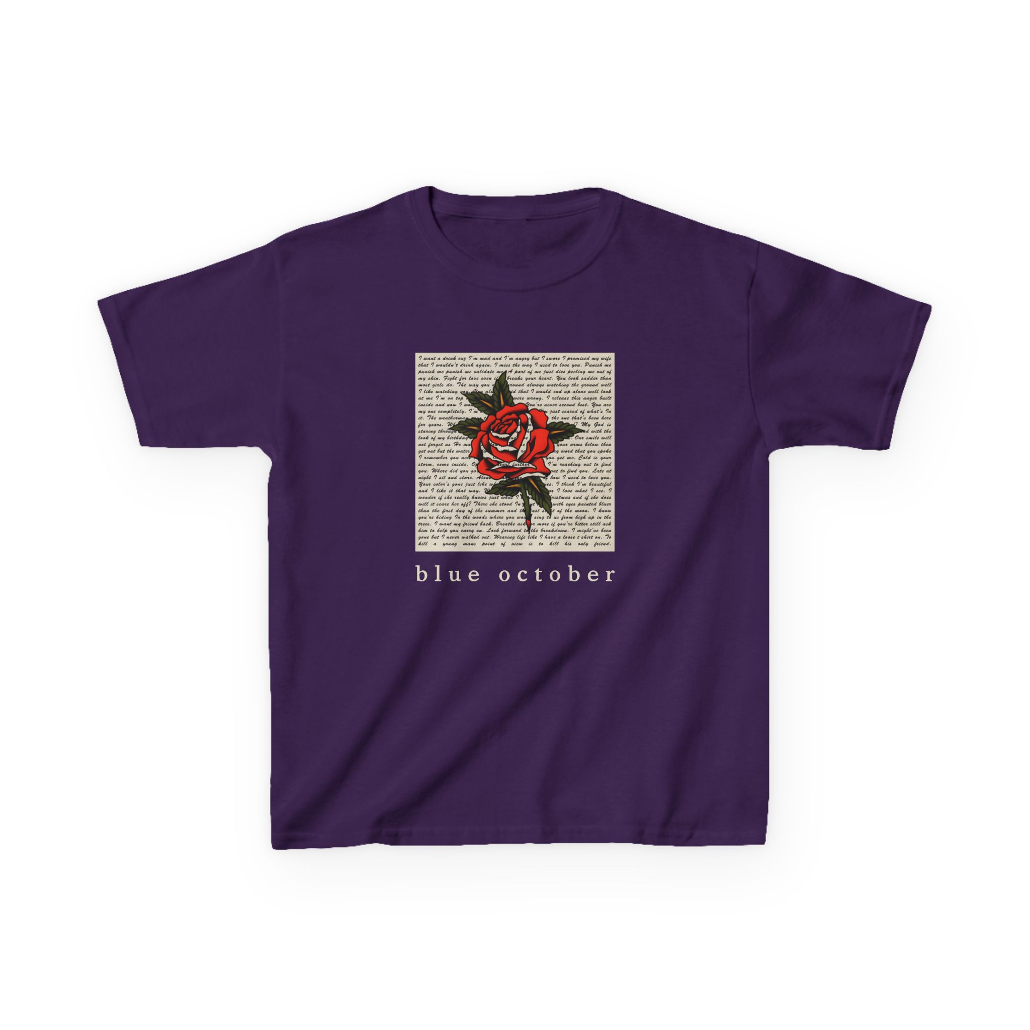 Blue October Rose Lyric Kids Heavy Cotton™ Tee - Image 13
