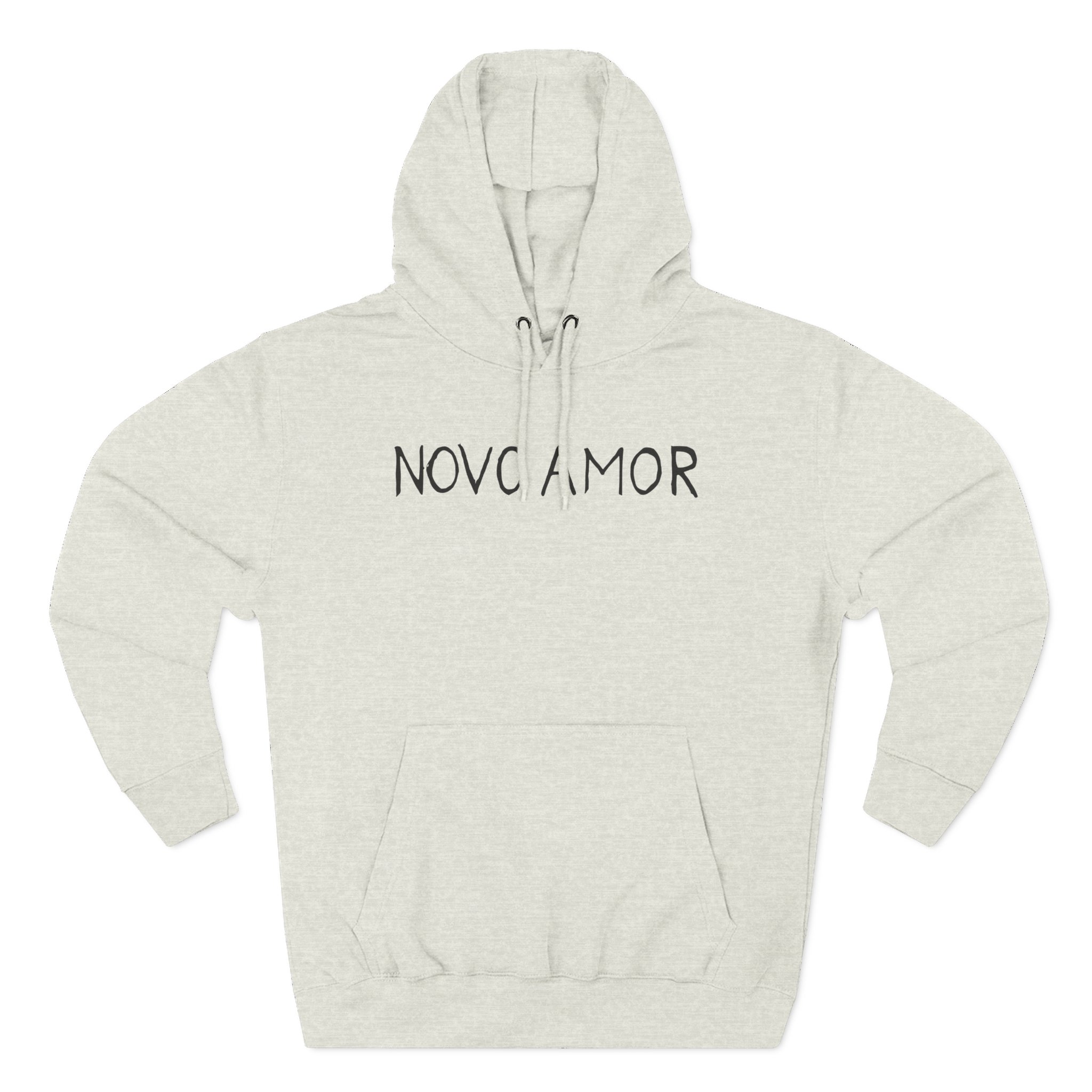 Novo Amor Text Three-Panel Fleece Hoodie - Image 7