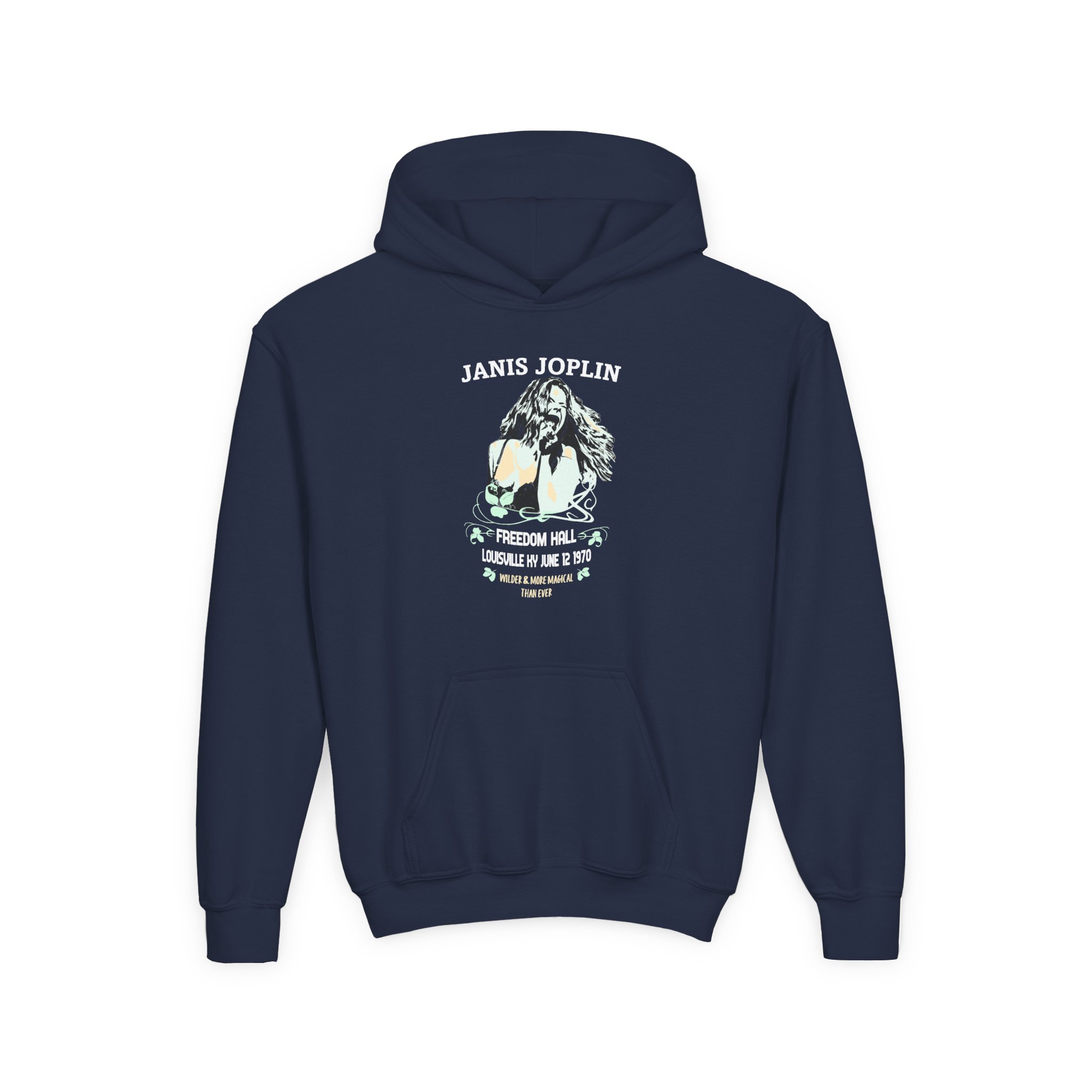 Janis Joplin Freedom Hall Youth Heavy Blend Hooded Sweatshirt - Image 7