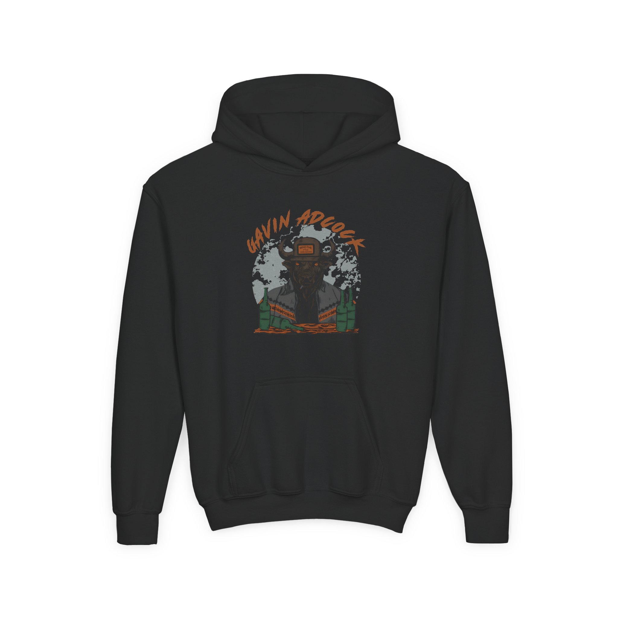 Gavin Adcock Graphite Bull Youth Heavy Blend Hooded Sweatshirt
