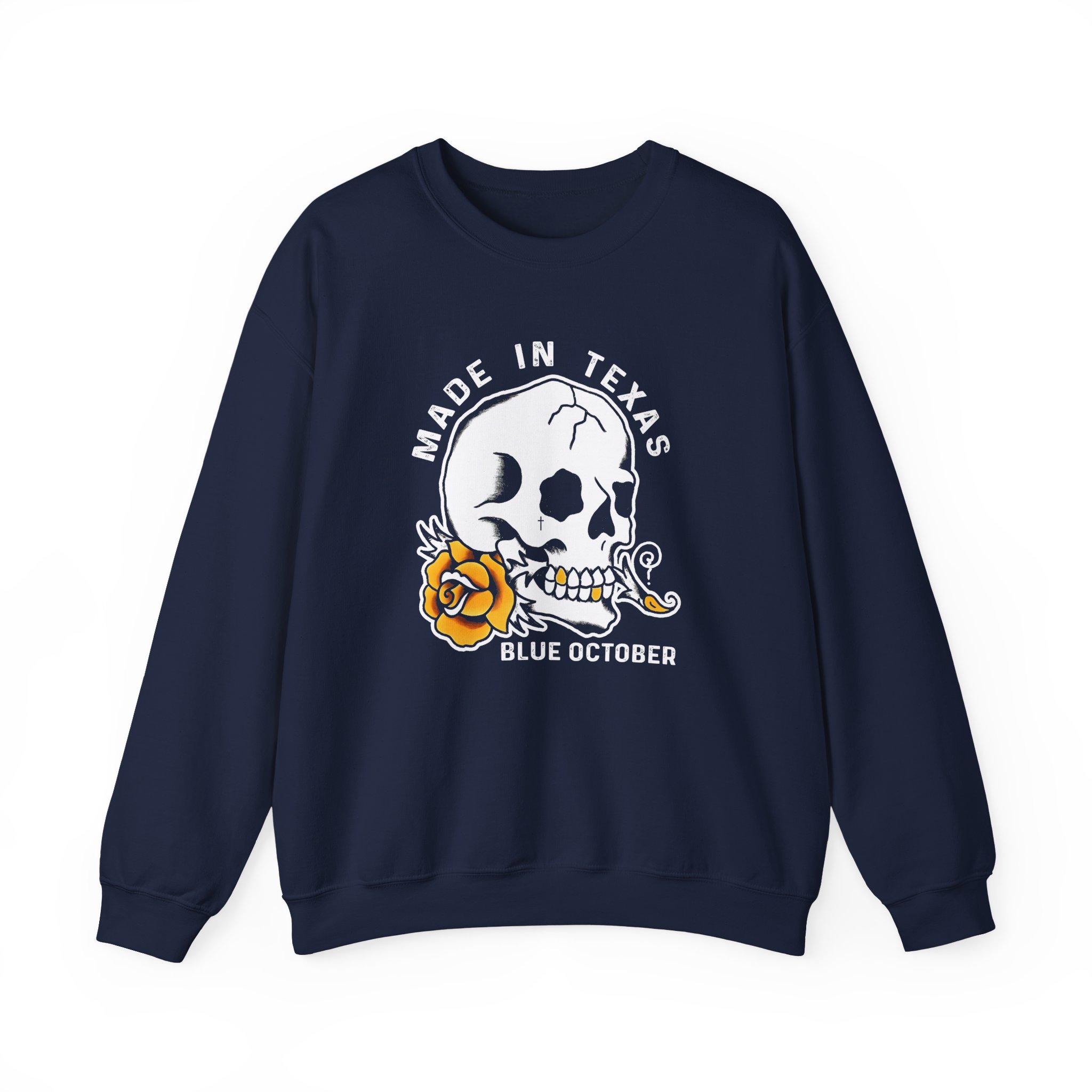 Blue October Skull Rose Unisex Heavy Blend™ Crewneck Sweatshirt - Image 17