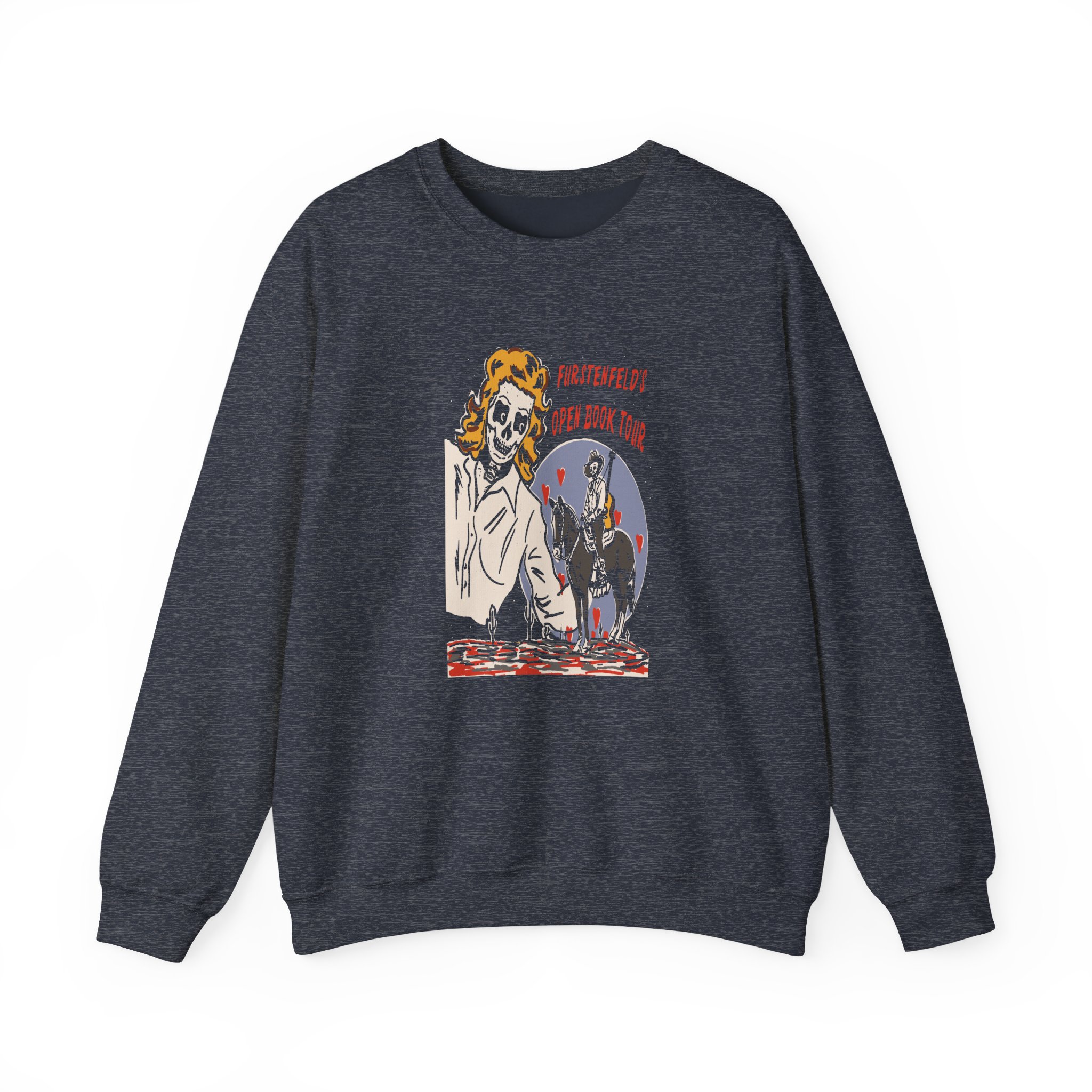 Blue October Open Book Skeleton Cowboy Unisex Heavy Blend™ Crewneck Sweatshirt - Image 7