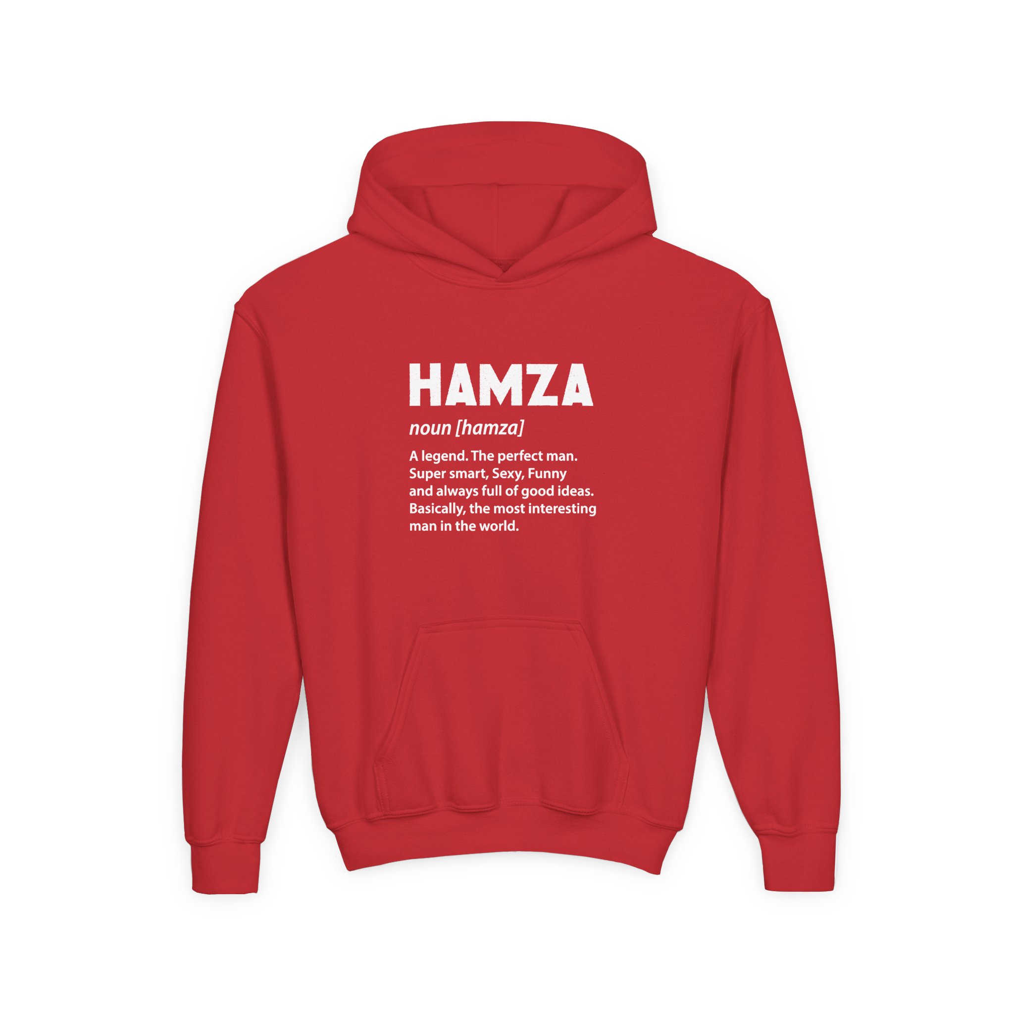 Hamza Name Youth Heavy Blend Hooded Sweatshirt - Image 17