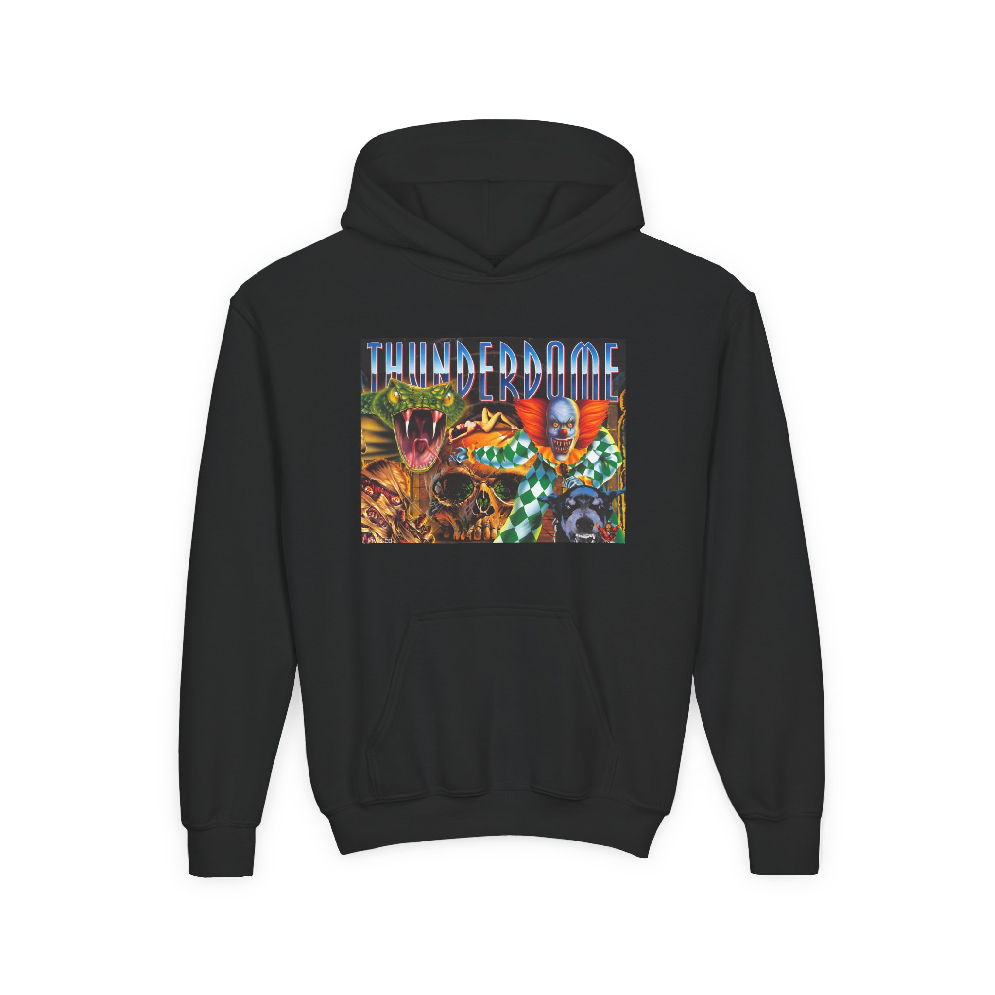 Thunderdome Hardcore Will Never Die Youth Heavy Blend Hooded Sweatshirt