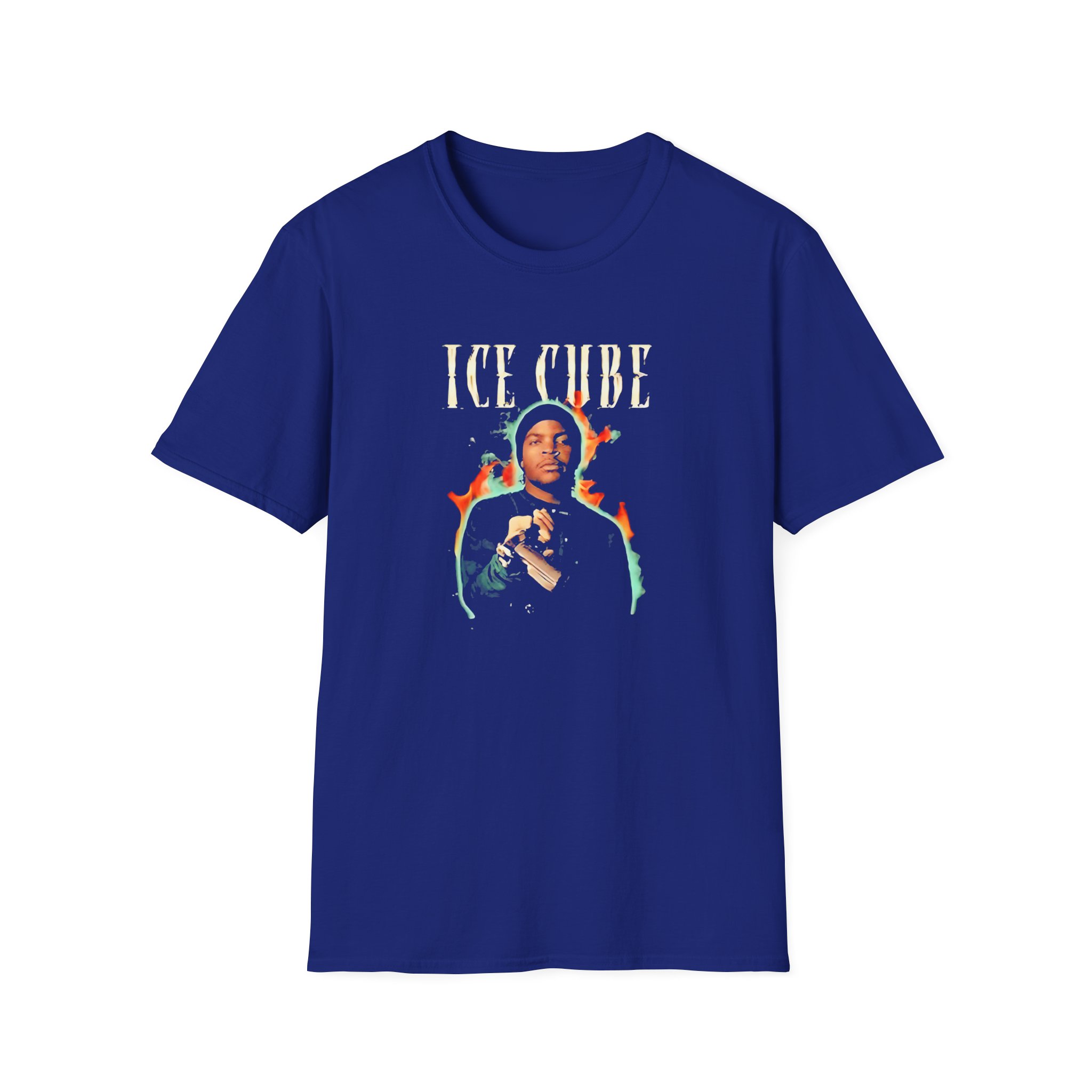 Ice Cube Chrome Flames Unisex Softstyle T-Shirt - Image 21