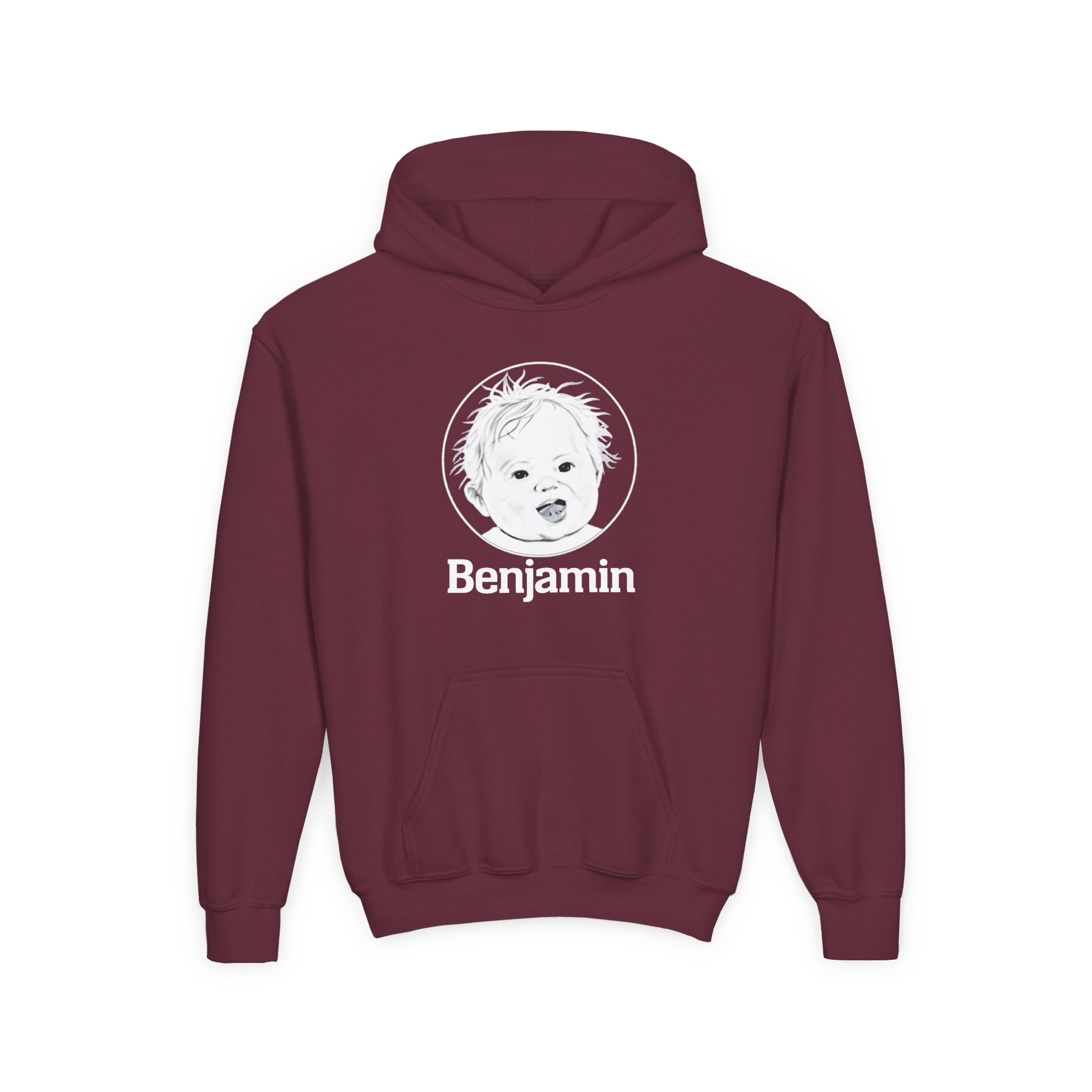 Garrett Watts Baby Benjamin Youth Heavy Blend Hooded Sweatshirt - Image 5
