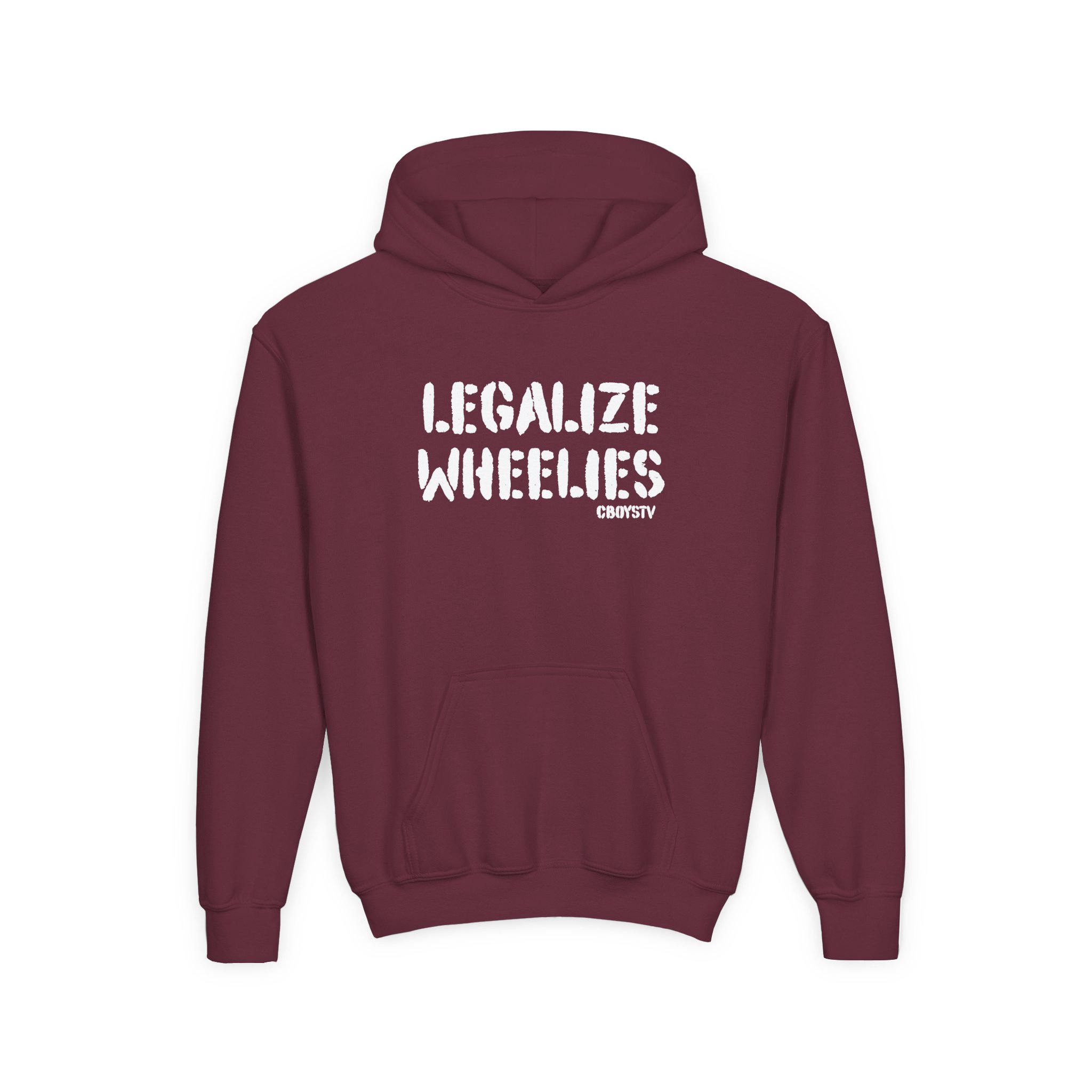 Cboystv Legalize Wheelies Youth Heavy Blend Hooded Sweatshirt - Image 5