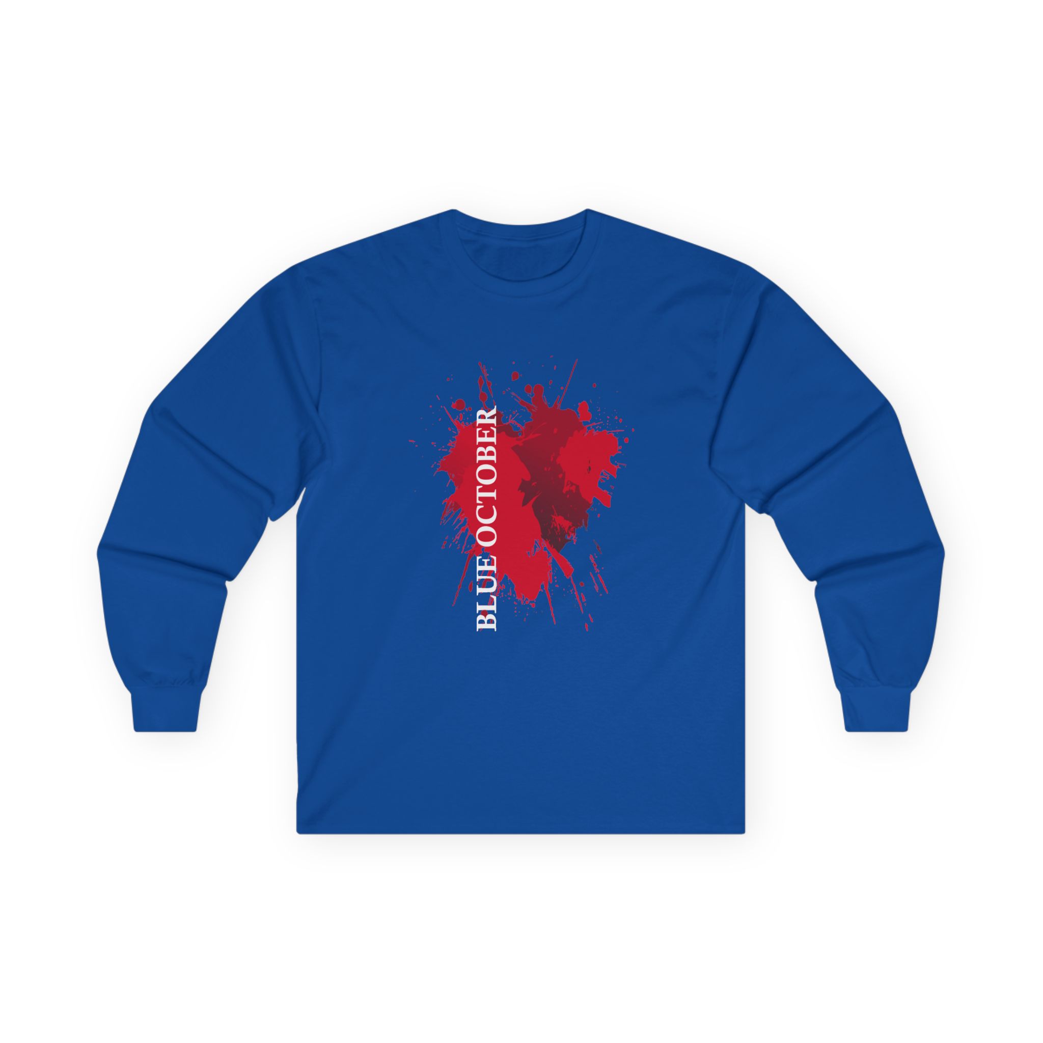 Blue October Splatter Heart Unisex Ultra Cotton Long Sleeve Tee - Image 5