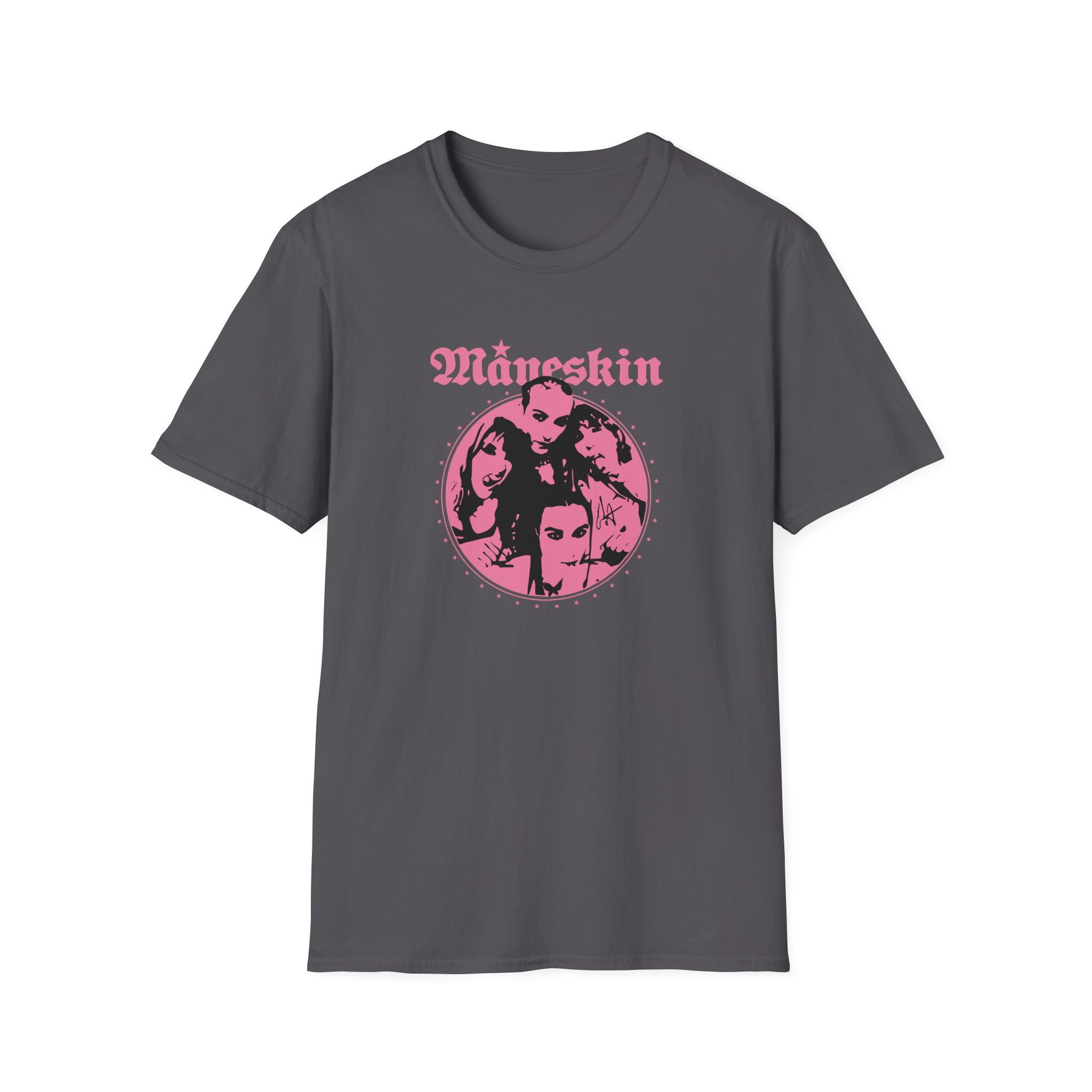 Maneskin Pink Fisheye Band Unisex Softstyle T-Shirt - Image 11