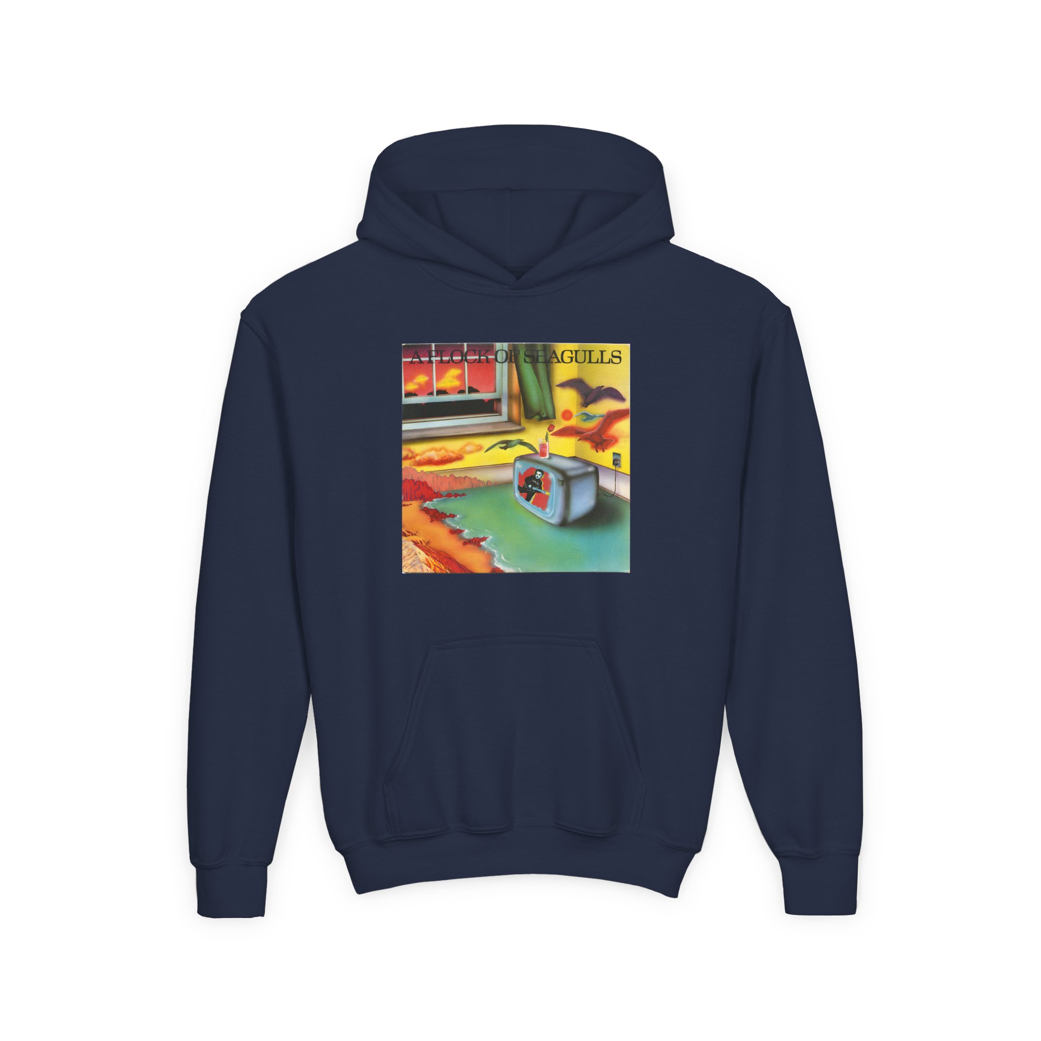 A Flock of Seagulls Original Album Cover Youth Heavy Blend Hooded Sweatshirt - Image 7