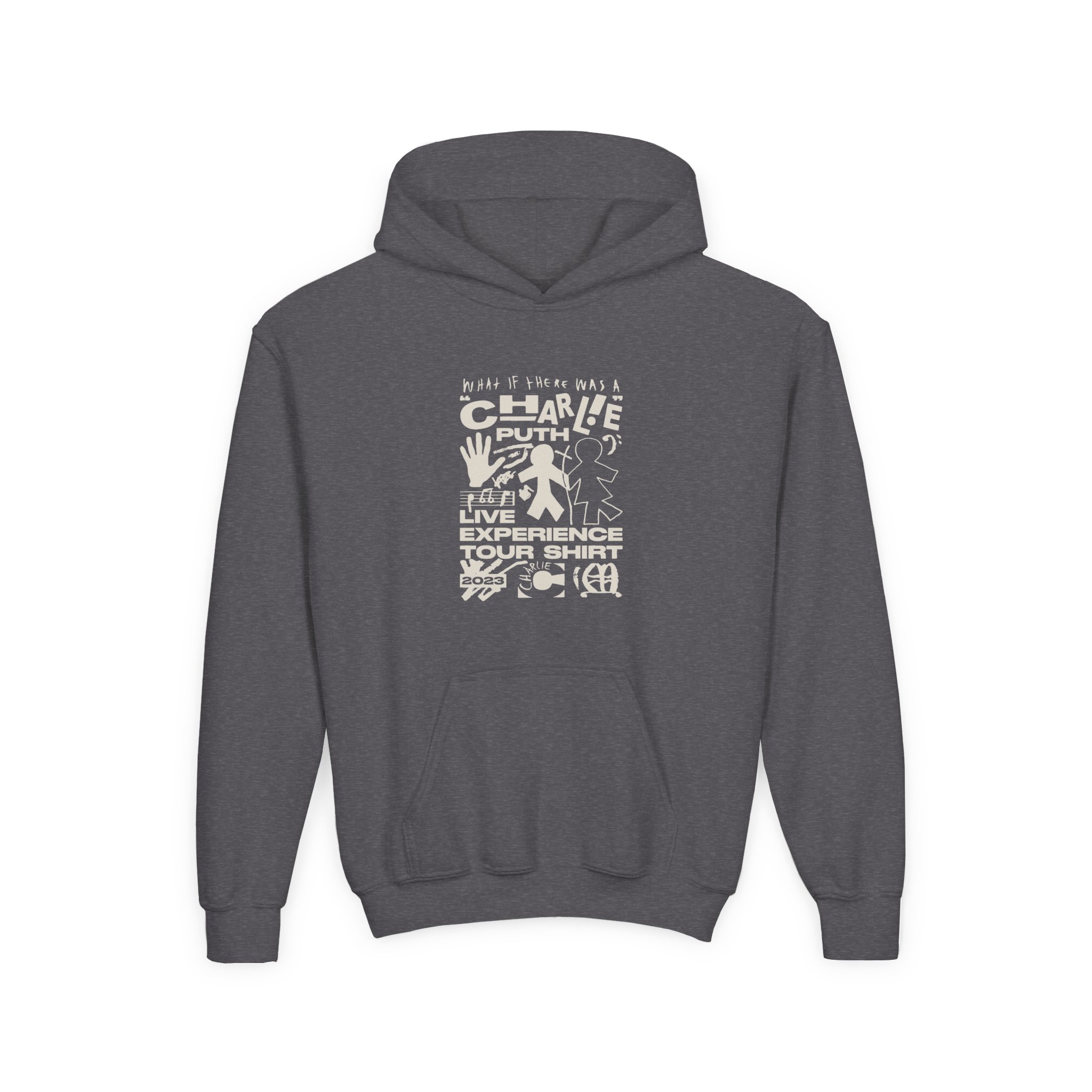 Charlie Puth What If There Was A Tour Youth Heavy Blend Hooded Sweatshirt - Image 7