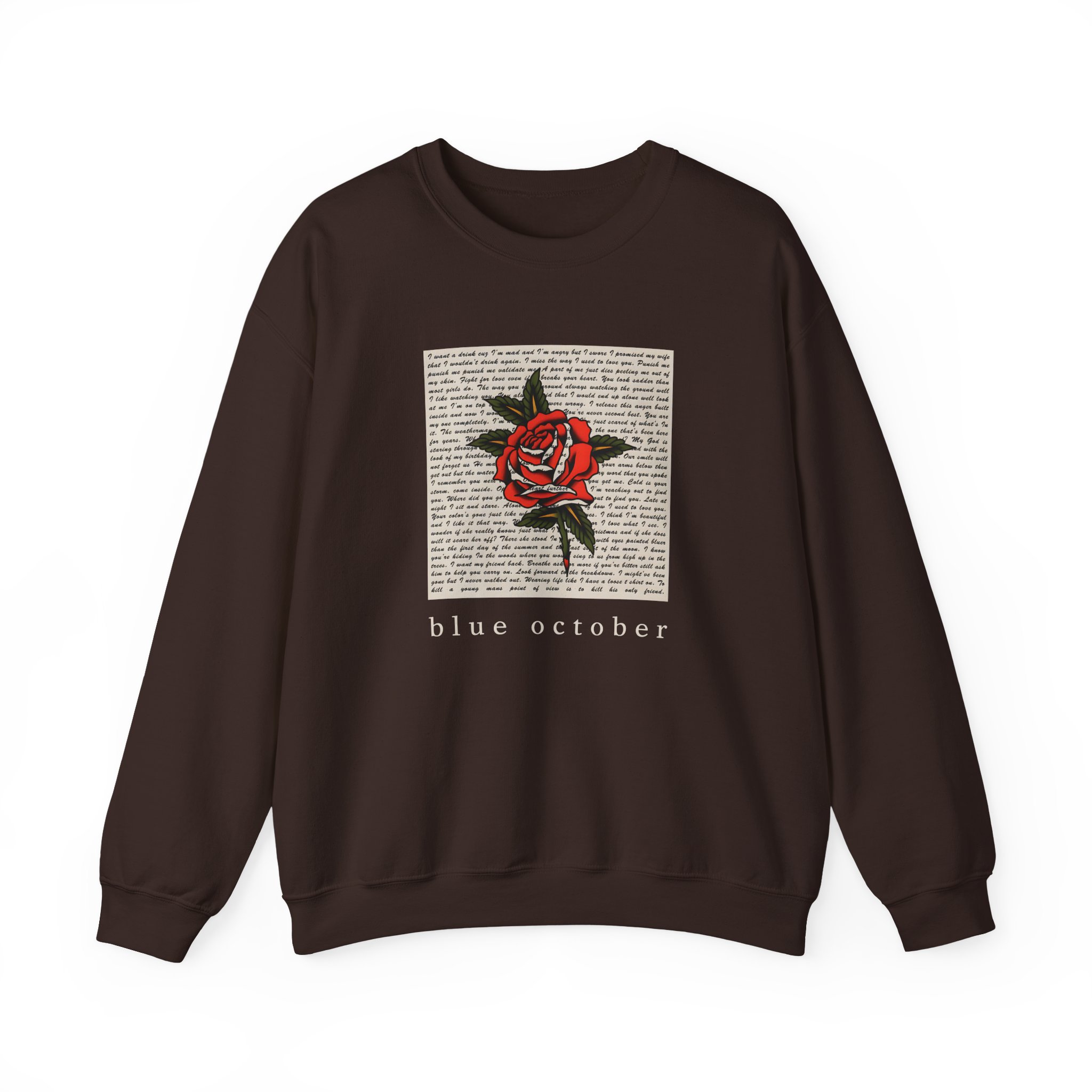 Blue October Rose Lyric Unisex Heavy Blend™ Crewneck Sweatshirt - Image 5