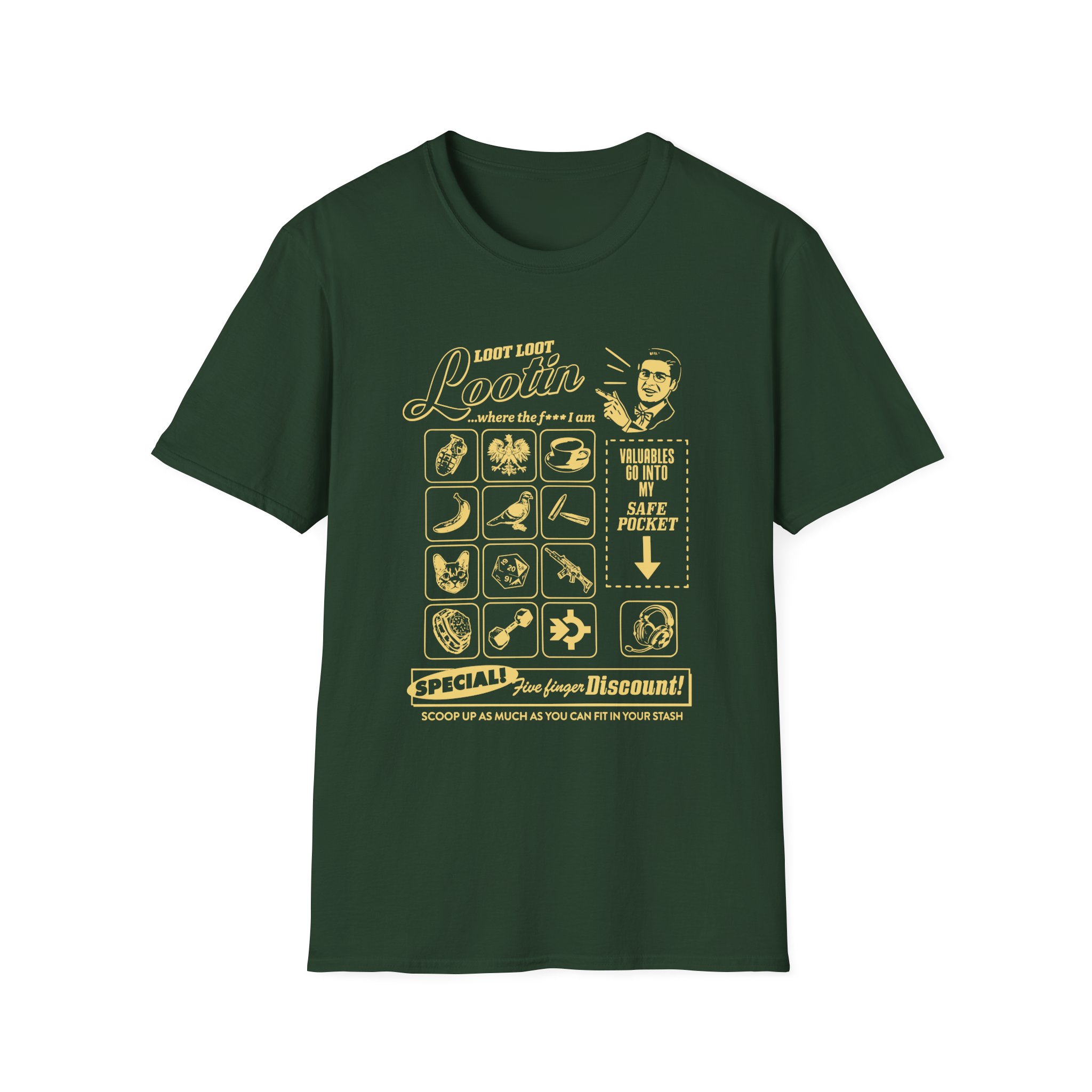 Shroud Loot Loot Unisex Softstyle T-Shirt - Image 5