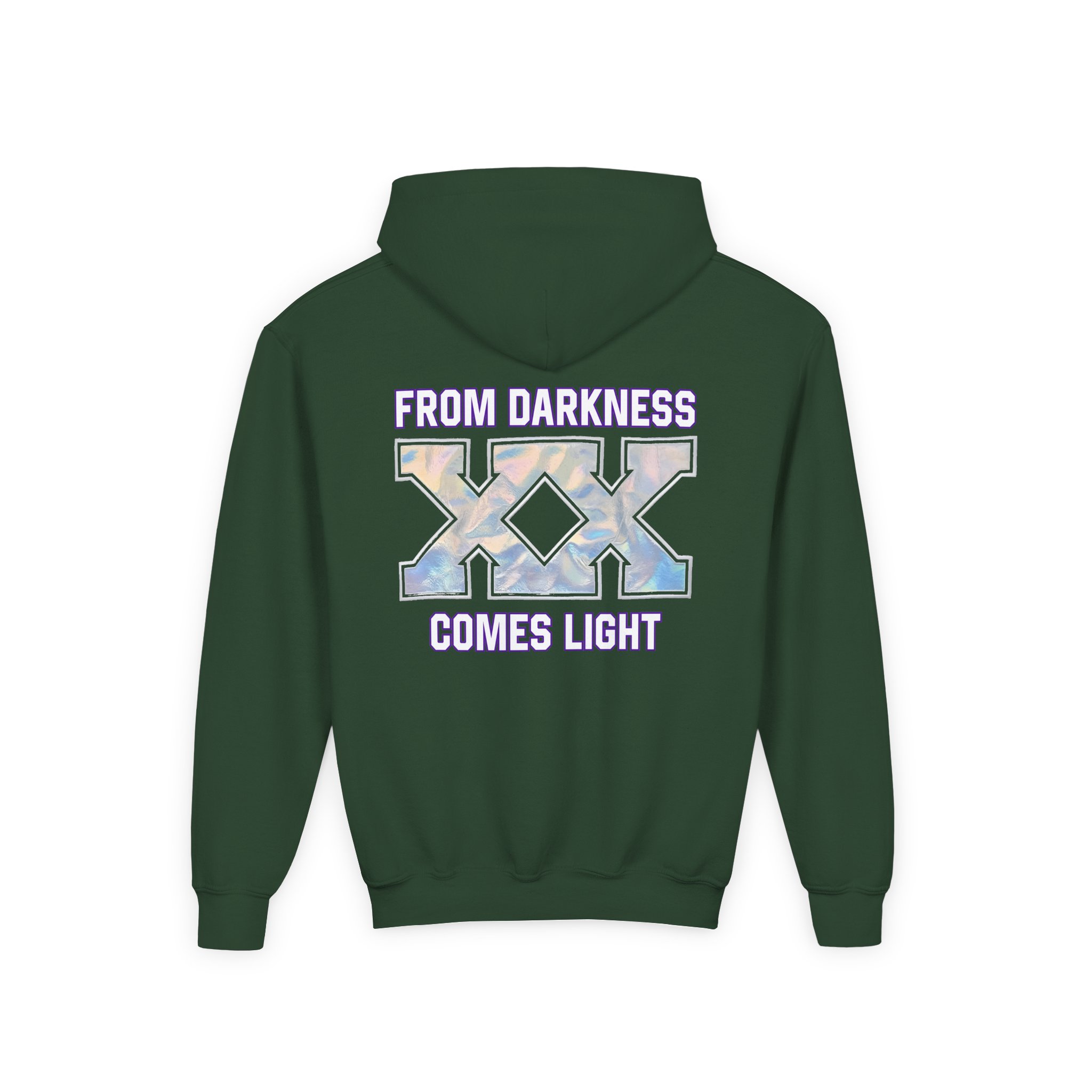 Deathpact From Darkness xx Comes Light Youth Heavy Blend Hooded Sweatshirt - Image 6