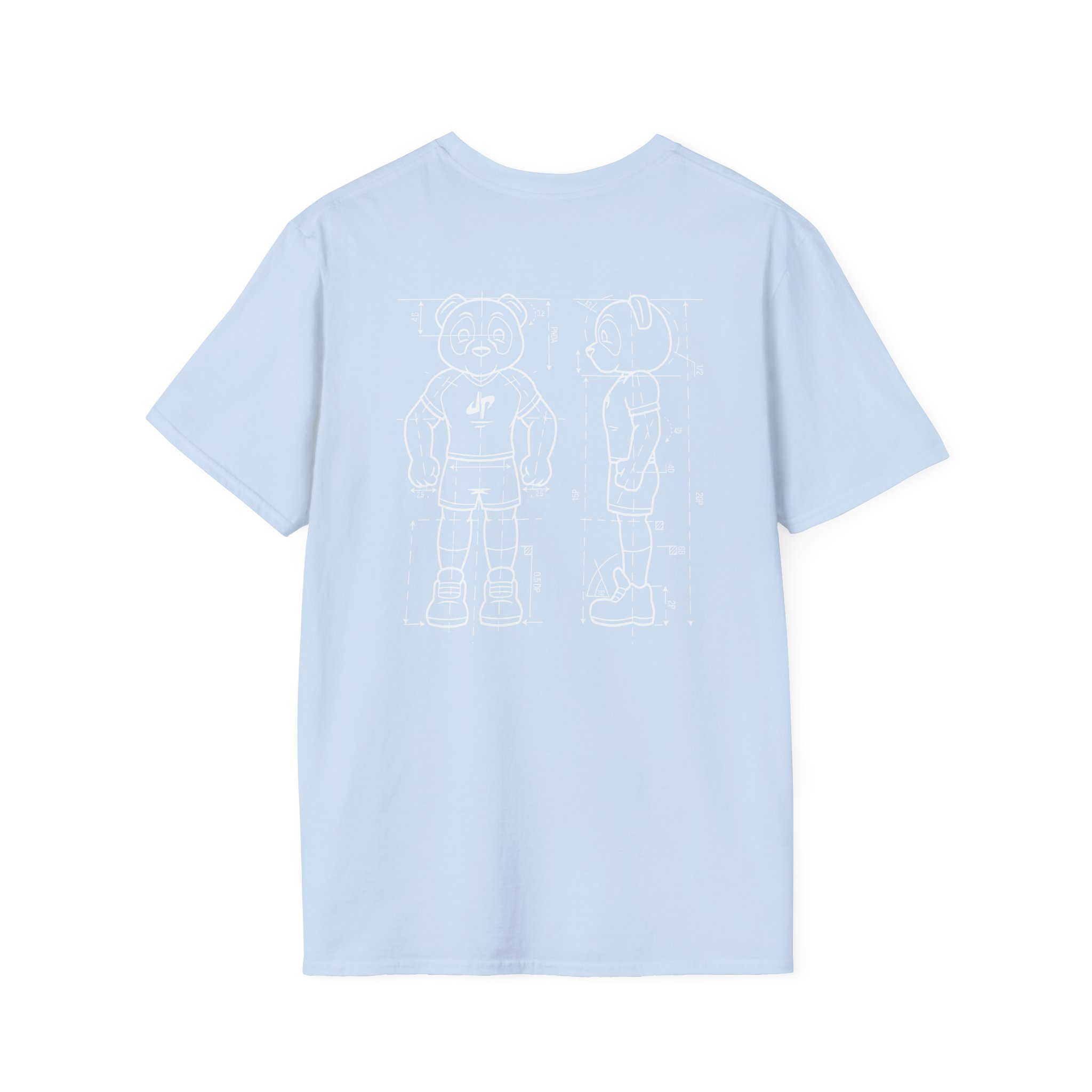 Dude Perfect Blueprint Panda Unisex Softstyle T-Shirt - Image 2