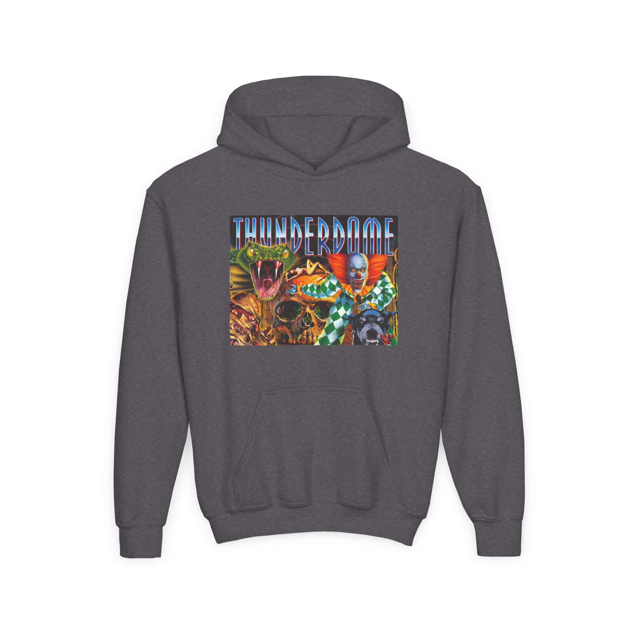 Thunderdome Hardcore Will Never Die Youth Heavy Blend Hooded Sweatshirt - Image 5