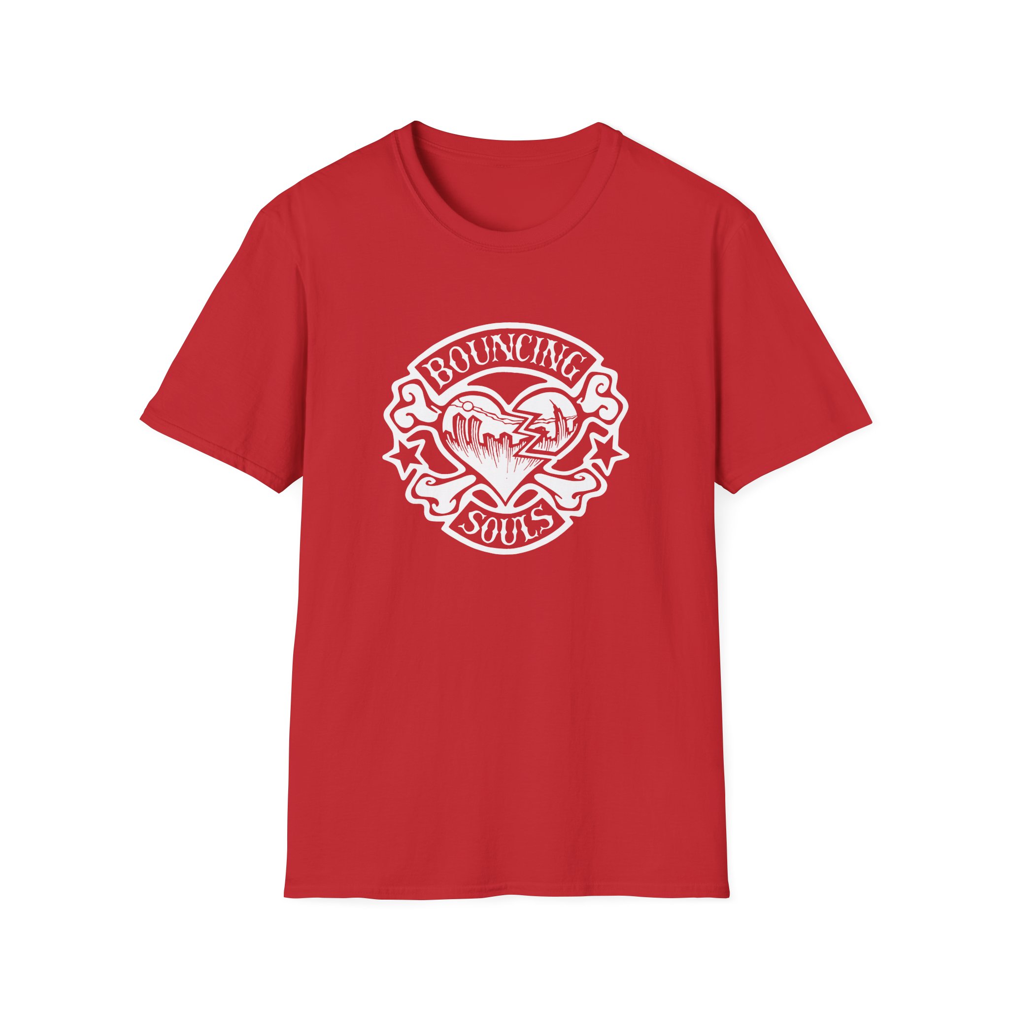 Cold Cuts the Bouncing Souls Rocker Heart Unisex Softstyle T-Shirt - Image 25