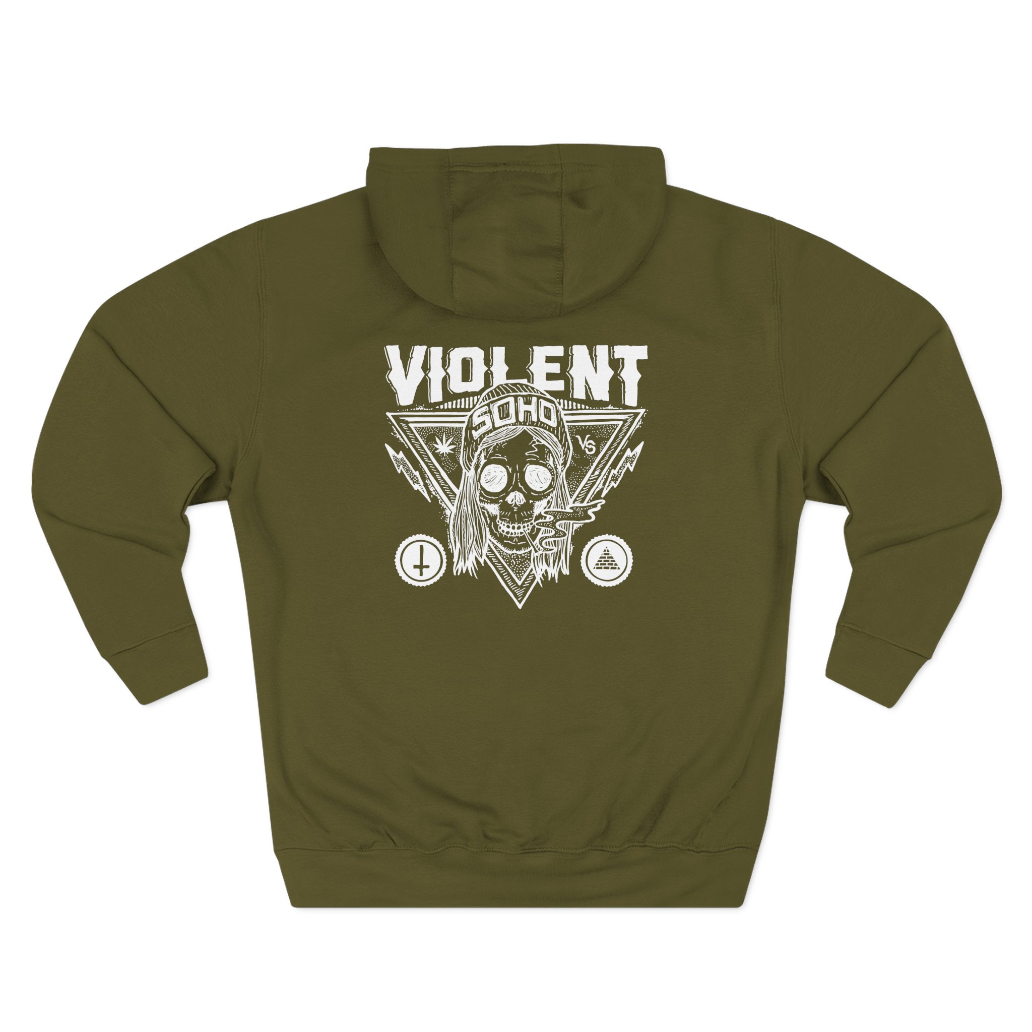 Violent Soho Blazin Skull Three-Panel Fleece Hoodie - Image 6