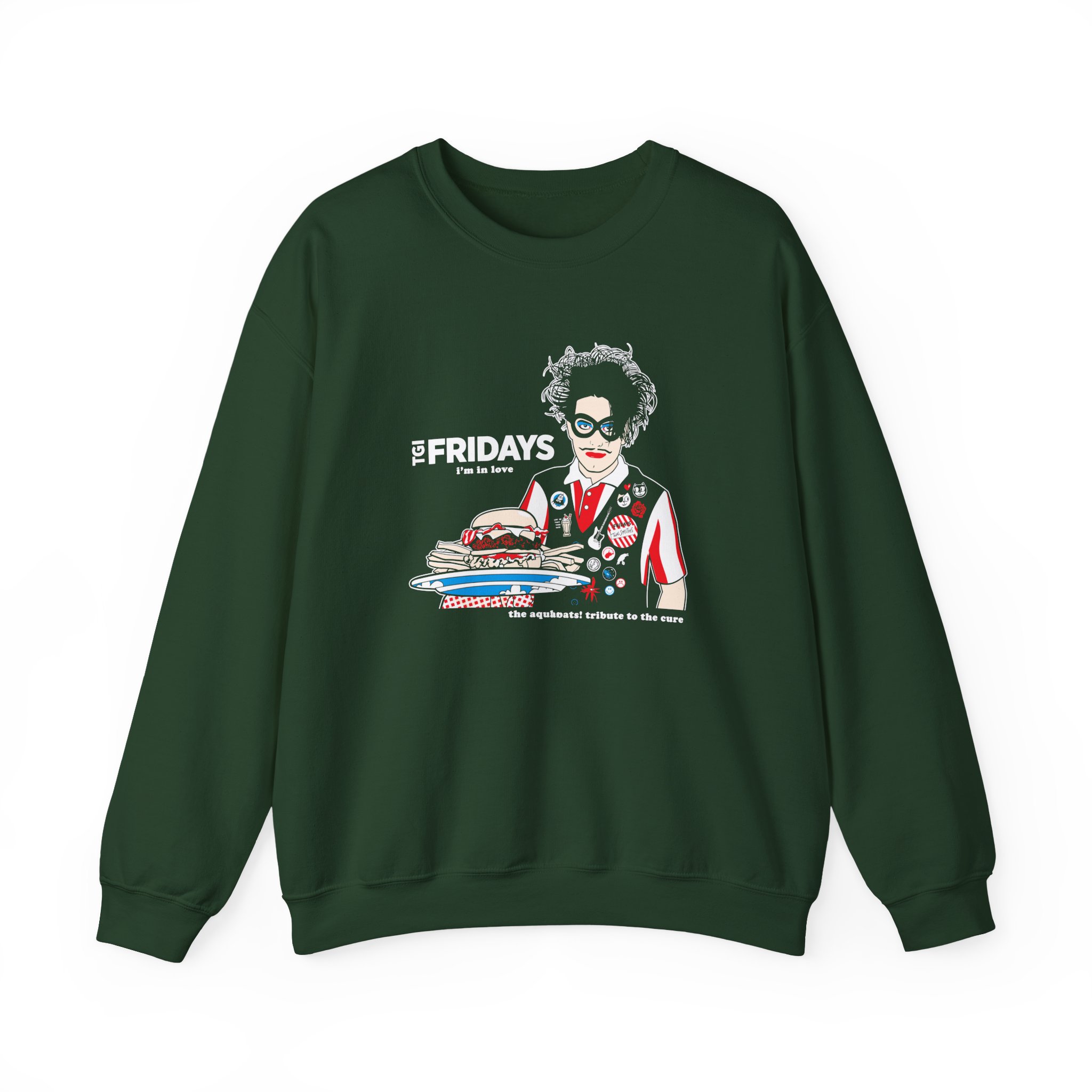 The Aquabats! TGI Fridays I’m In Love Tribute To The Cure Unisex Heavy Blend™ Crewneck Sweatshirt - Image 7