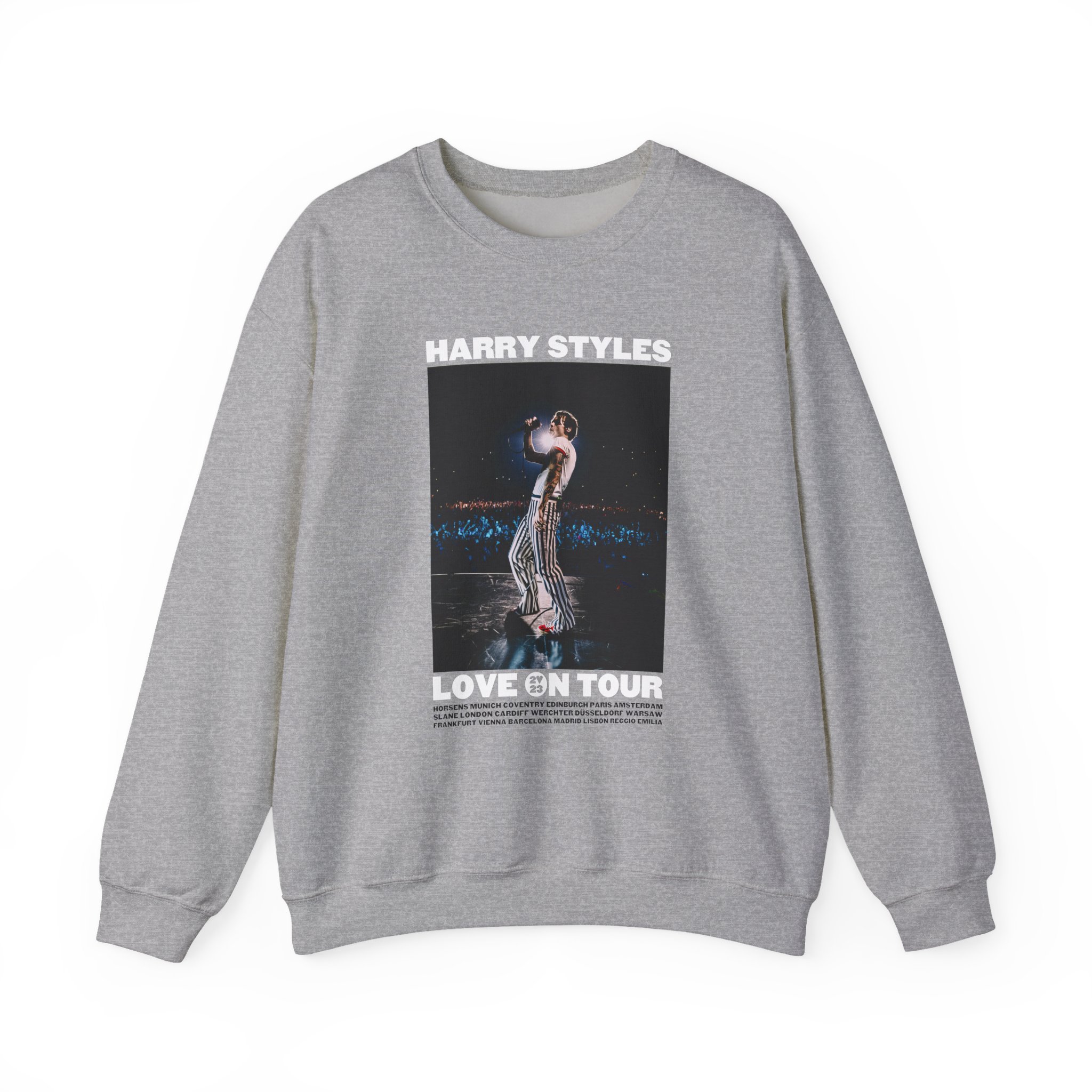 Love on Tour Gray Photo Unisex Heavy Blend™ Crewneck Sweatshirt